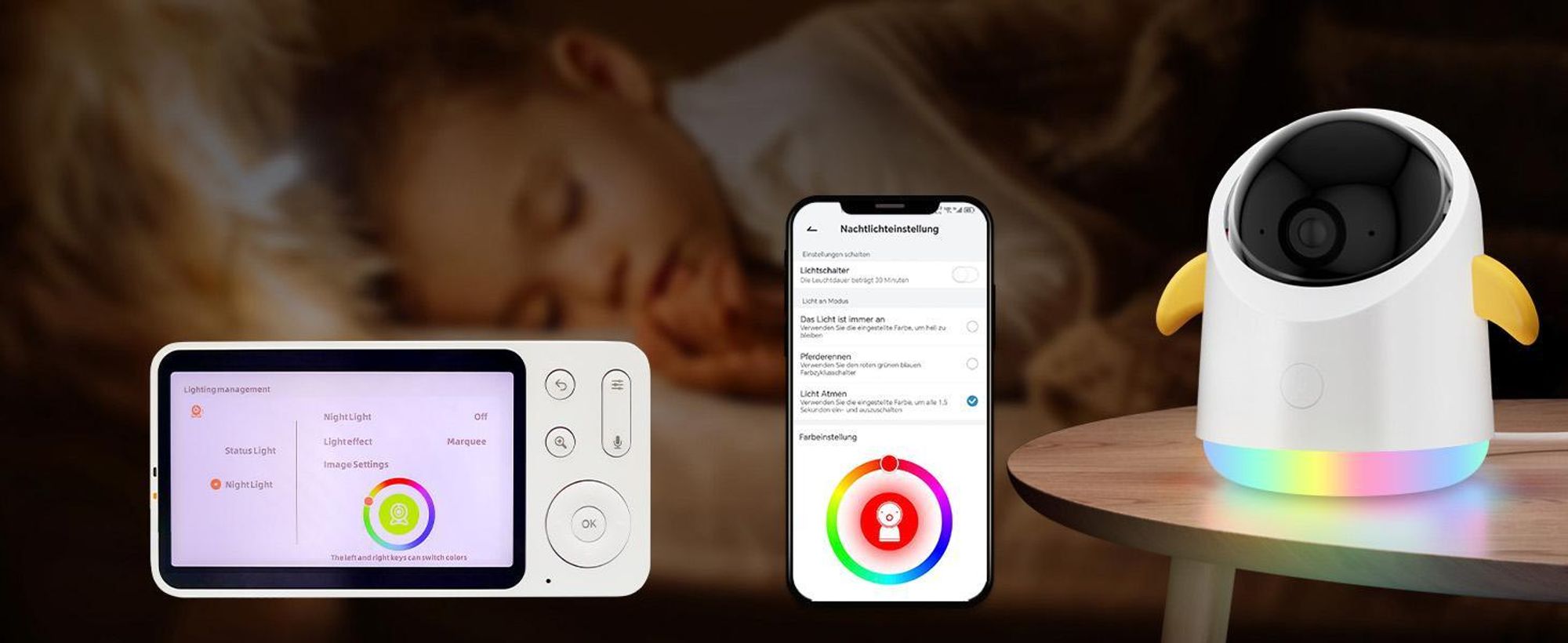 BOIFUN Babyphone mit 2 Kamera, WLAN 2K Video Babyfon, Smartphone-App-Steuerung, PTZ, Bewegungsverfolgung, IR Nachtsicht, mit Babyphone Halterung