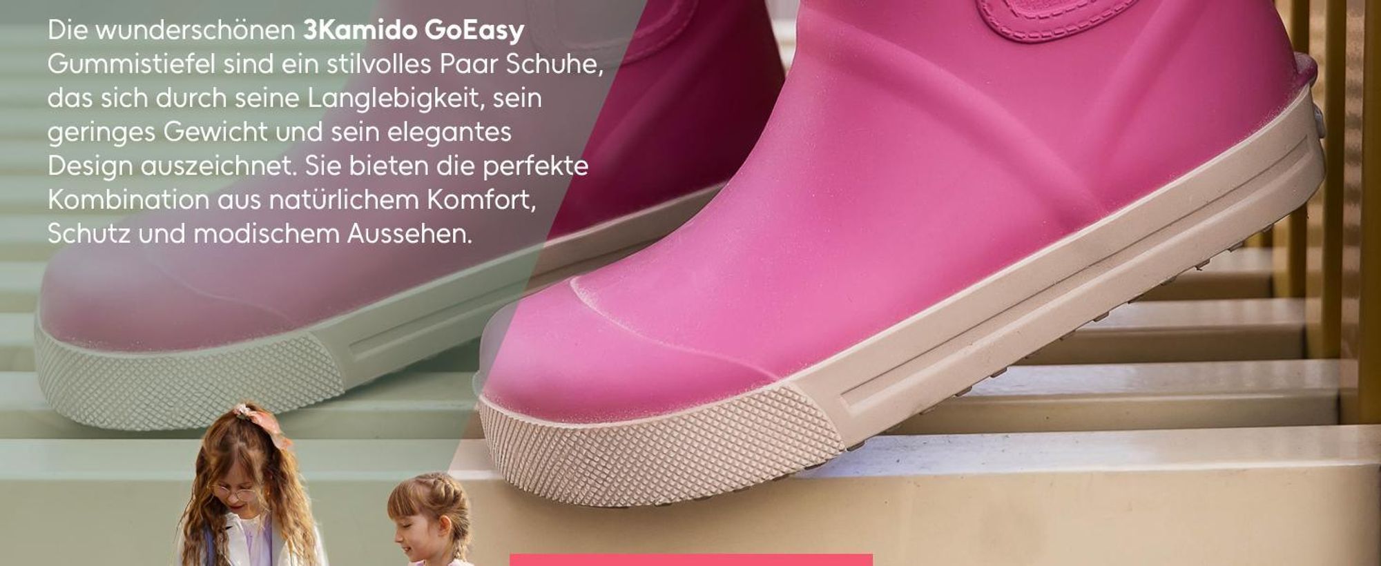 Gummistiefel, GoEasy Kindergummistiefel – Chelsea Boots, Barfußschuhe, kurze Kindergummistiefel, bequem und modisch, mit reflektierendem Streifen, antibakterieller Innensohle und rutschfester Sohle, Hellbeige, 22/23