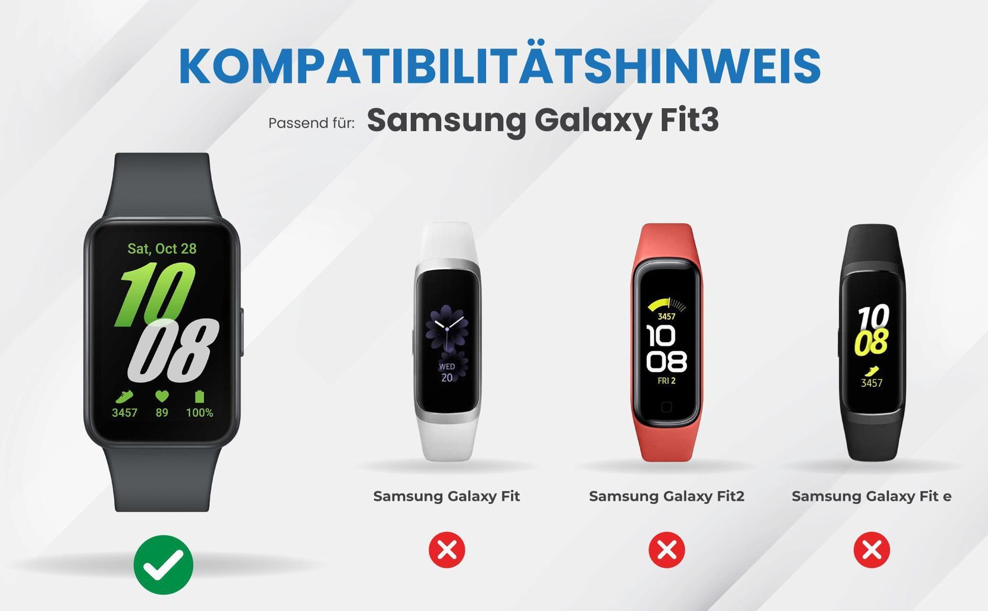 Kompatibilitätshinweise Hülle für Samsung Galaxy Fit3
