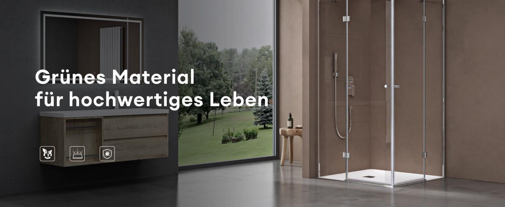 doporro Duschwanne Duschtasse 80x100x3cm aus Mineralguss in Weiß Rechteckig DIN-Anschlüsse für bodenebene Montage geeignet inkl. Ablaufgarnitur Geoma09