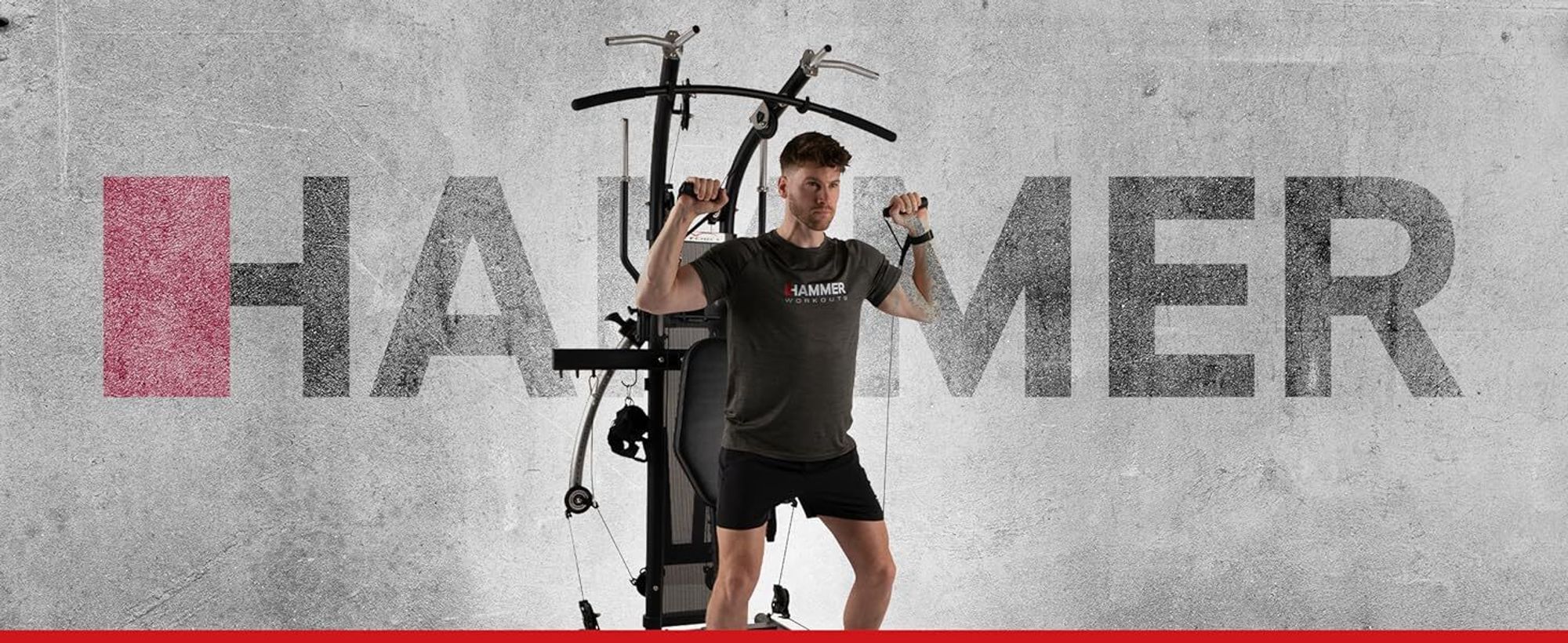 HAMMER Kraftstation BioForce Extreme Pro, Fitnessstation für zu Hause, mit TNT-Widerstandstechnologie, mit 125 kg Zuggewicht, über 140 Übungen