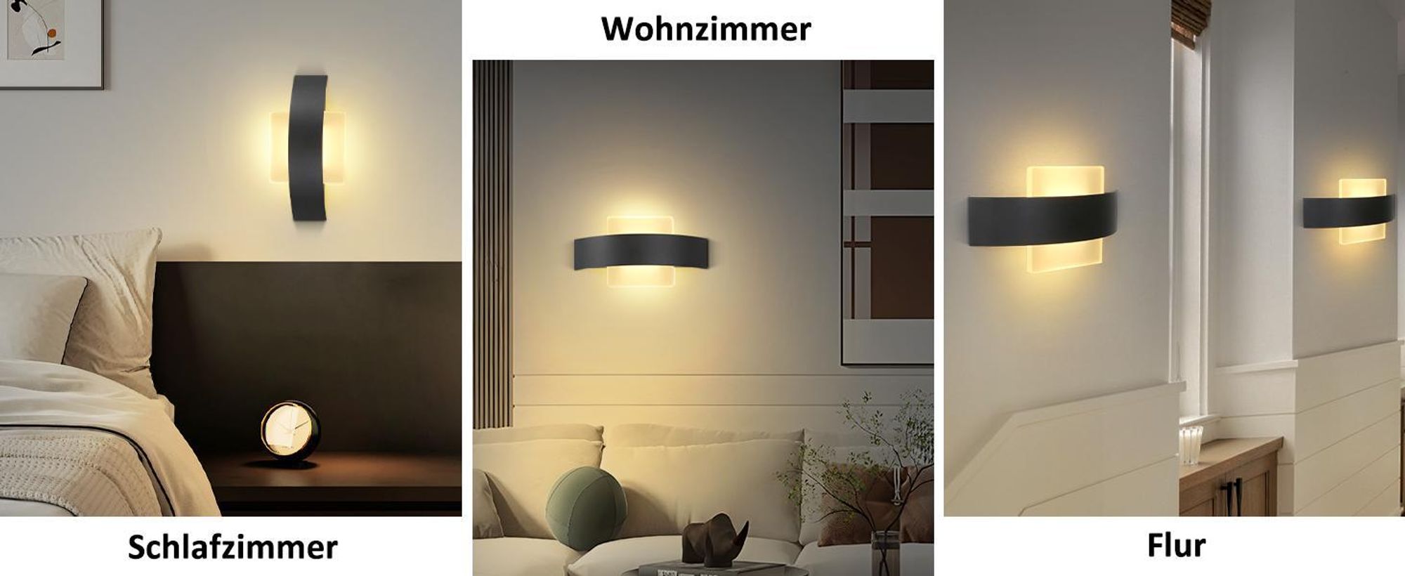 ZMH LED Wandleuchte Innen Wandlampe Wohnzimmer 6W aus Acryl Modern Bettlampe