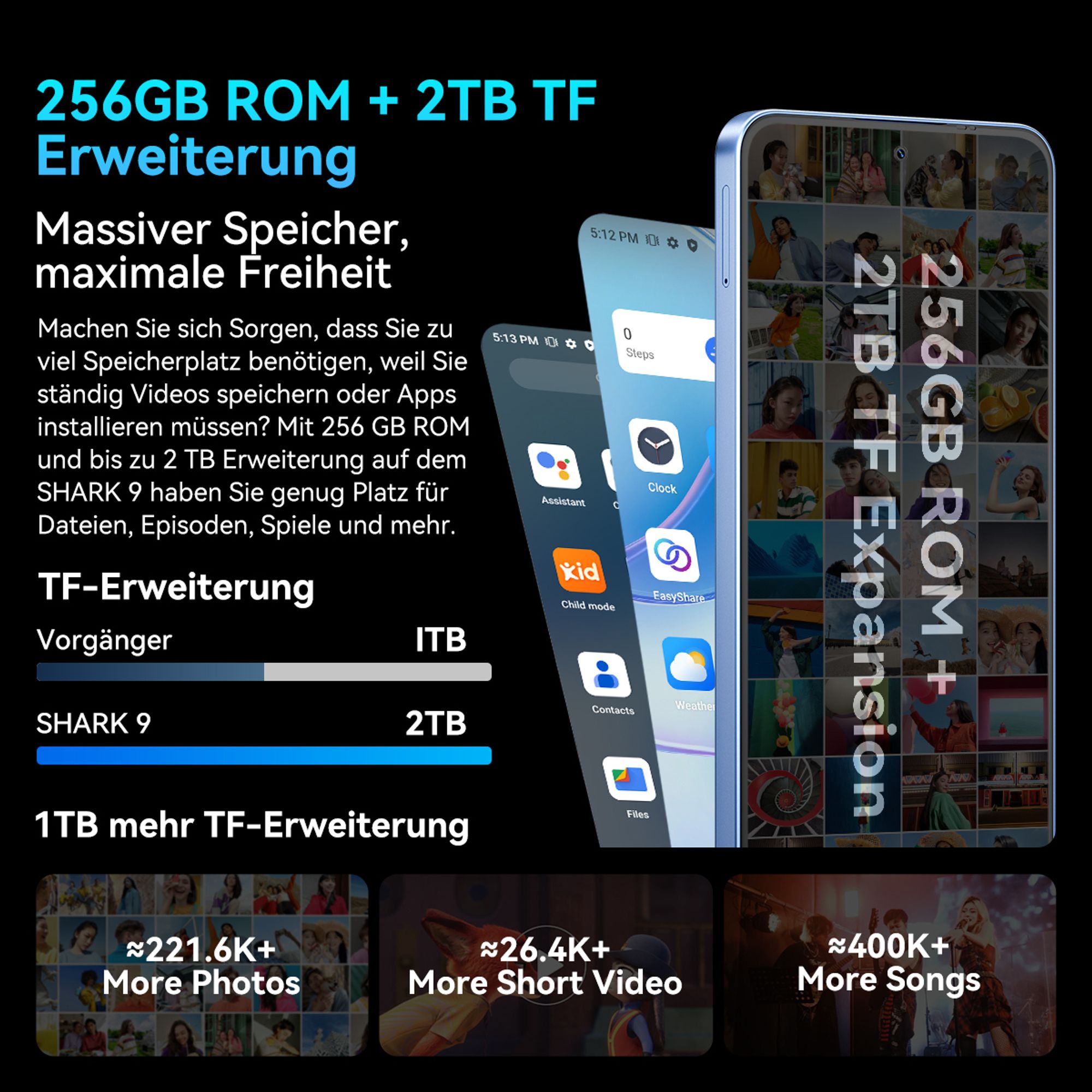 Blackview SHARK 8 8GB+256GB | 120Hz 2.4K FHD+-Display | 64MP Samsung Kamera (ArcSoft 7.0) | 5000mAh Akku + 33W Schnellladung | MediaTek Helio G99