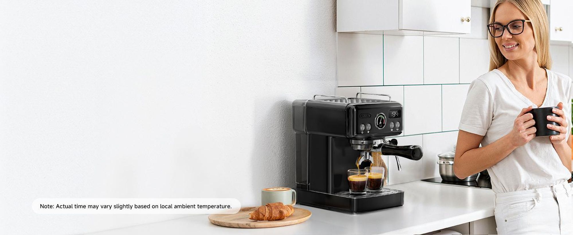 HiBREW H10A Espressomaschine halbautomatisch, 19 Bar, Edelstahl, programmierbar, 1,8L Wassertank, Milchaufschäumer, Tassenwärmer, Display, Schwarz