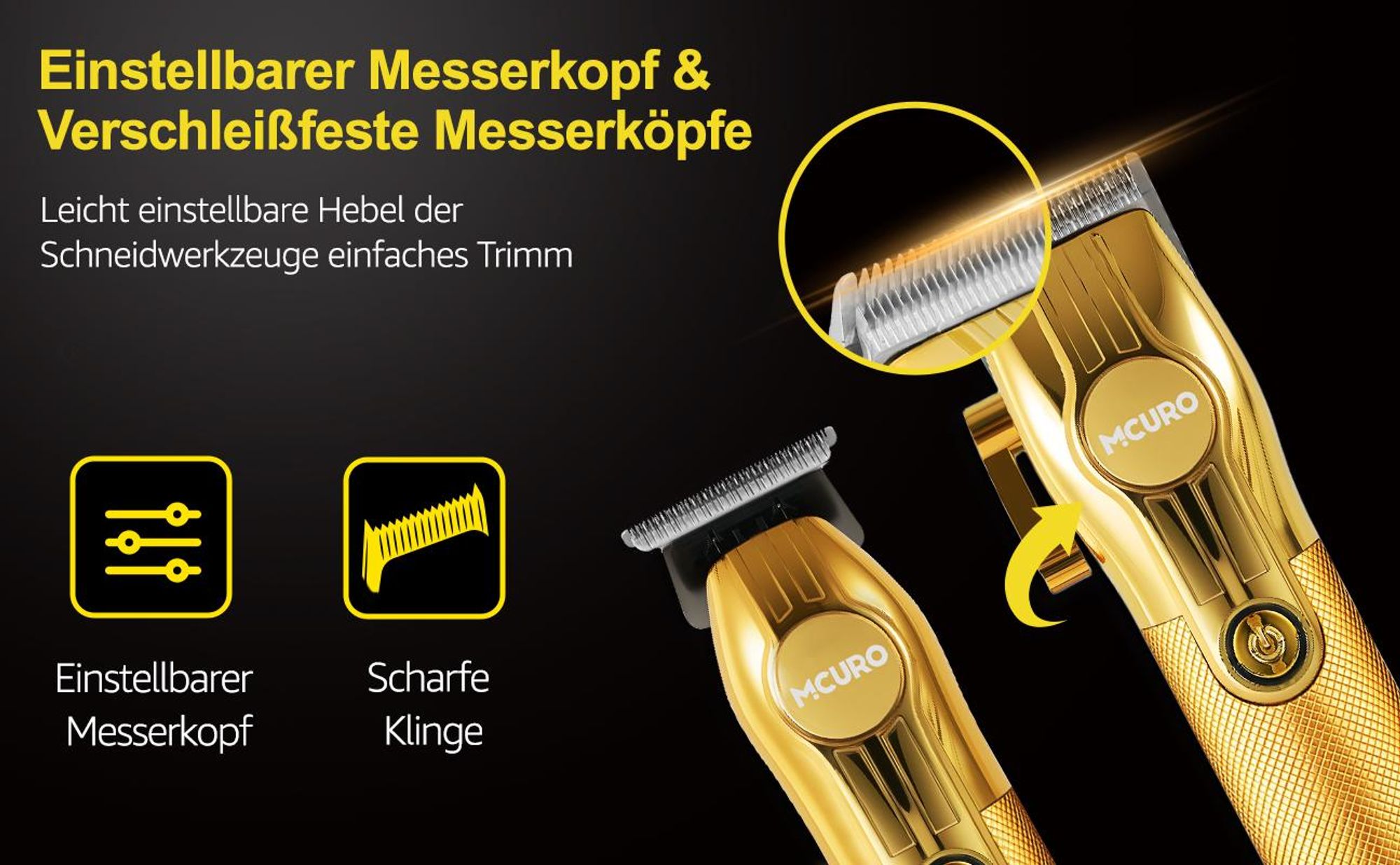 MCURO Professionelles Haarschneideset für Herren, Kabelloses Bart- und Haarschneider-Set, USB-aufladbares Elektrisches Trimmer-Set mit Folienrasierer für Präzise Männerpflege