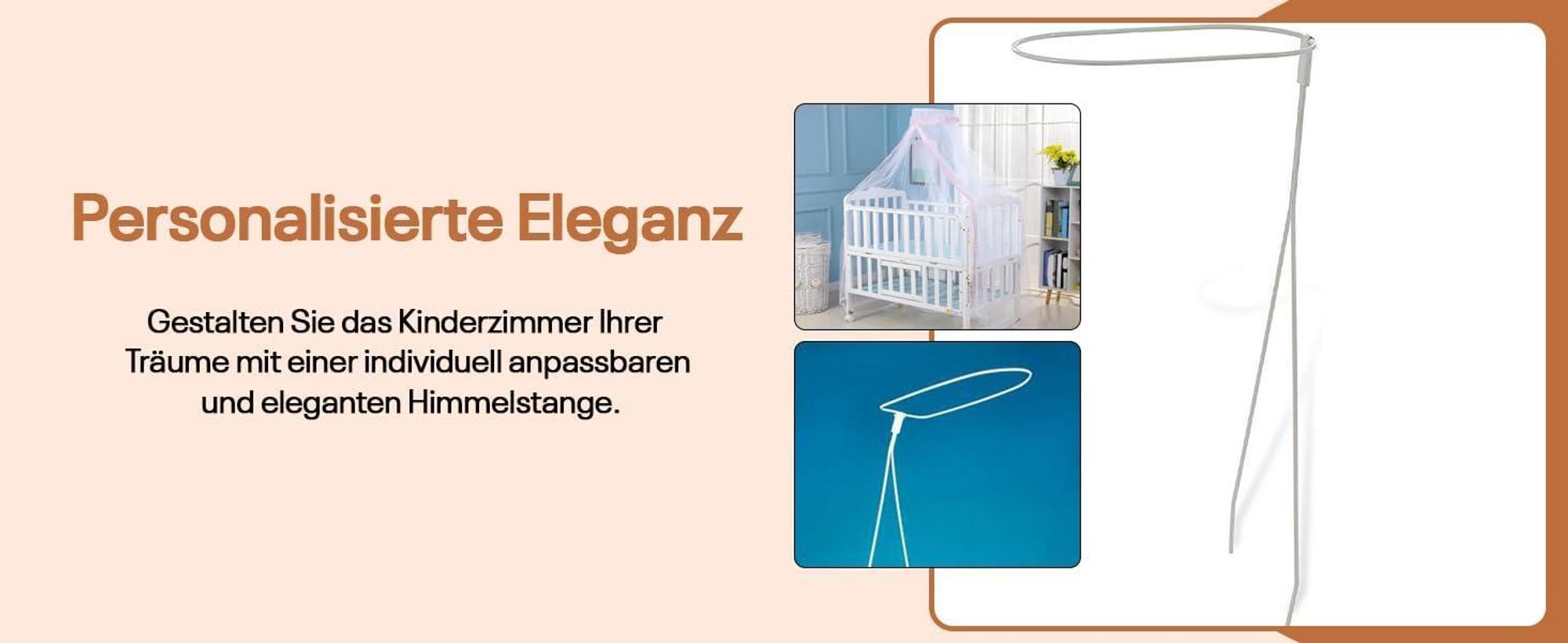 betthimmel stange | Himmelstange babybett | Himmelstange für Wiege | betthimmel stange mit Füße | Himmelstange Gerade | himmelstange puppenwiege