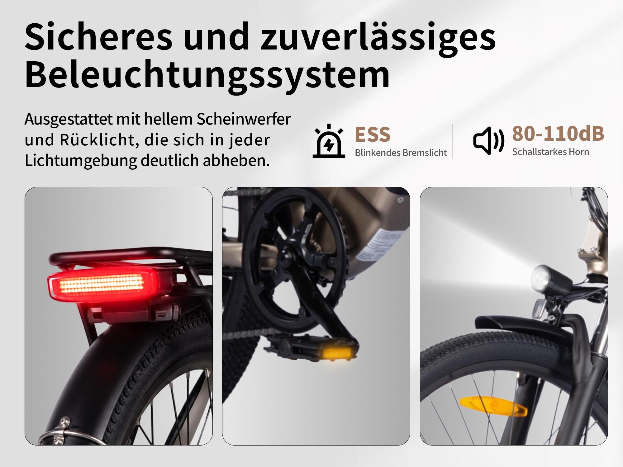 Otium3 E-Bike Elektrofahrrad 26 Zoll Citybike Tiefeinsteiger Damen Herren, 36V 18,2Ah Akku, 120 km, 250W, 25 km/h, Shimano 7-Gang, Scheibenbremsen