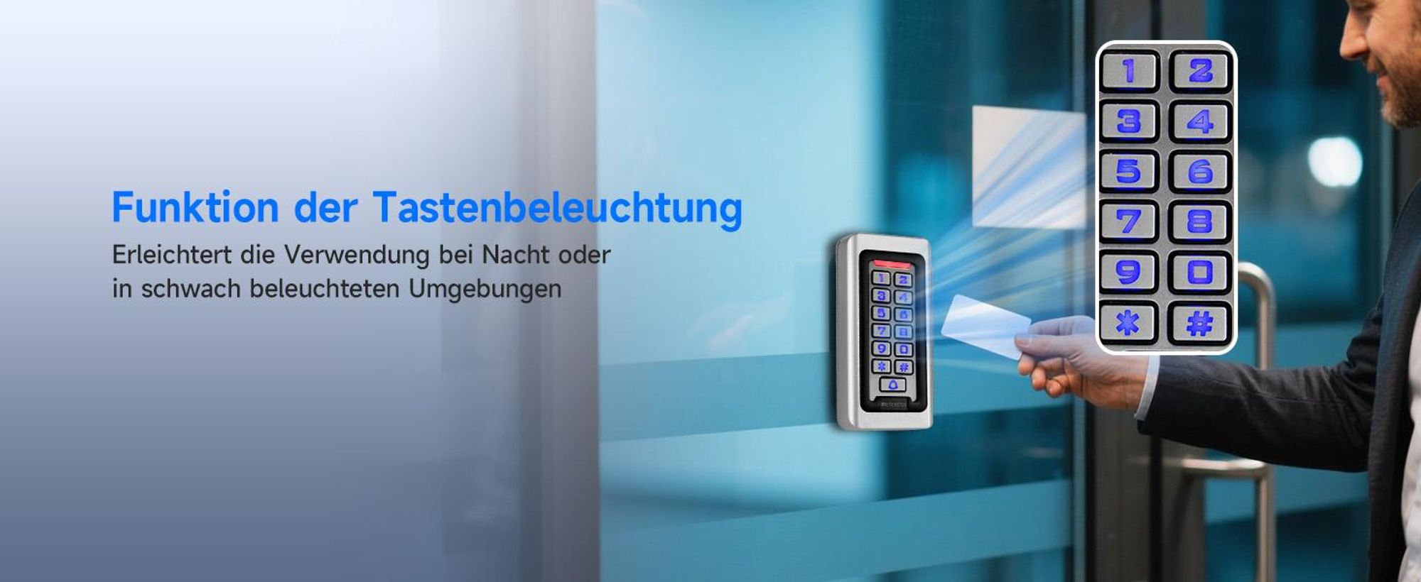 Retekess T-AC03 Codeschloss Türschloss, Codeschloss Garagentor, Wasserdichte RFID IP68, Codetaster  Garagentor, für Fabrik Warehouse Wohngebäude Bank