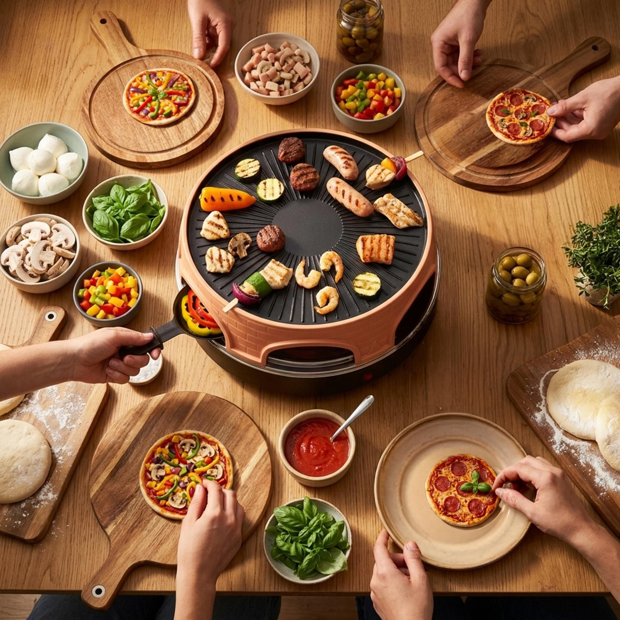 Emerio Pizzarette 3-in-1 Original – Raclette & Grill – Pizzaoven voor 6 Personen – Gourmetstel – 1500 W – PO-113255.4