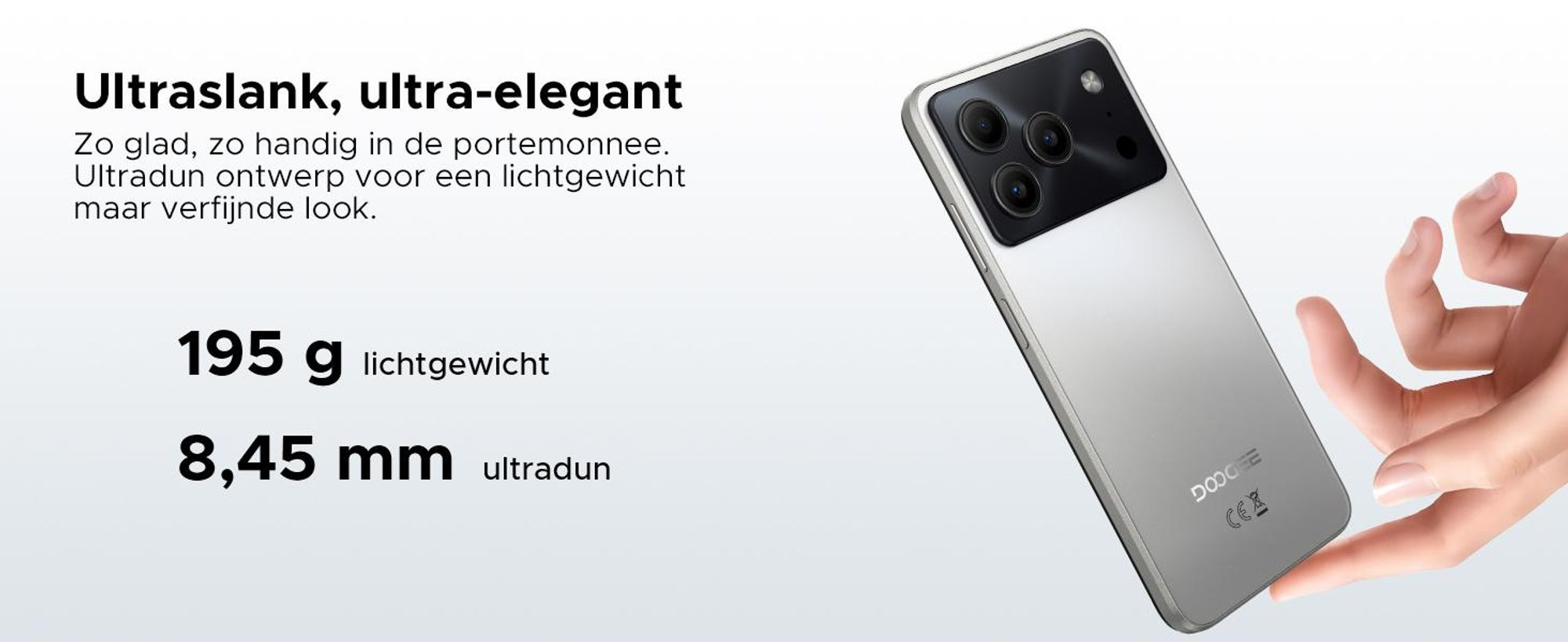 DOOGEE Note 56 Smartphone, Android 16, 6,56" 90Hz HD+, 6150mAh batterij, 24GB RAM + 64GB opslag, 4G Dual-SIM, 8MP camera, gezichtsherkenning, OTG, zonder abonnement