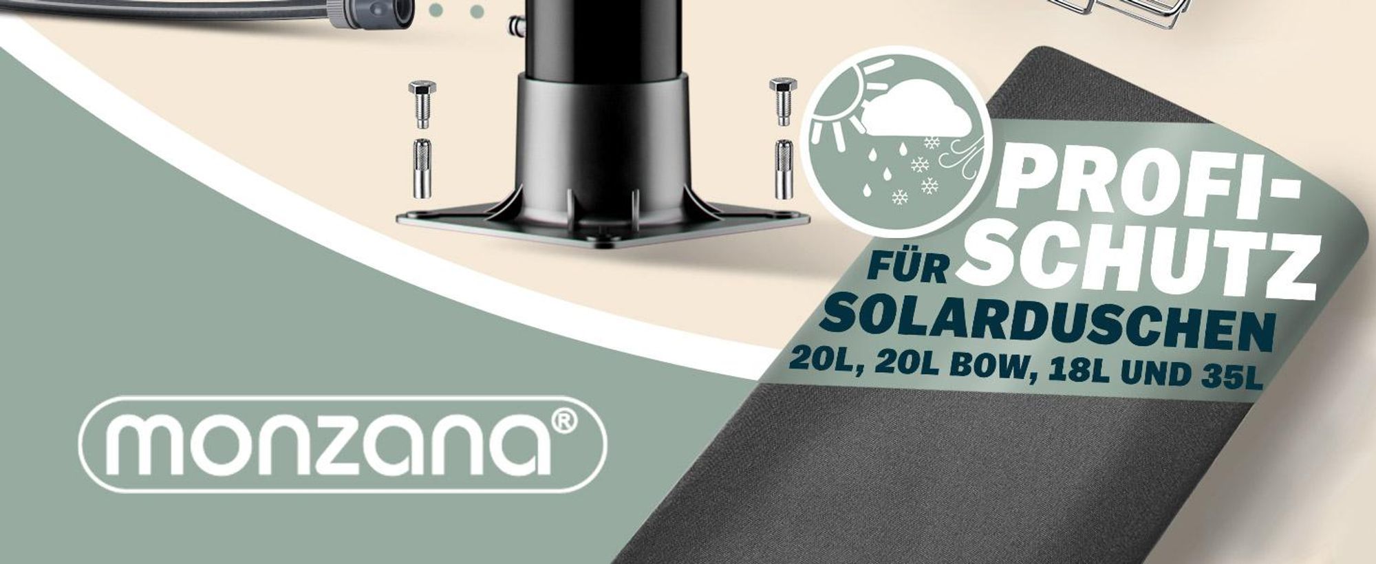 Monzana Solardusche 20 Liter mit Schutzhaube
