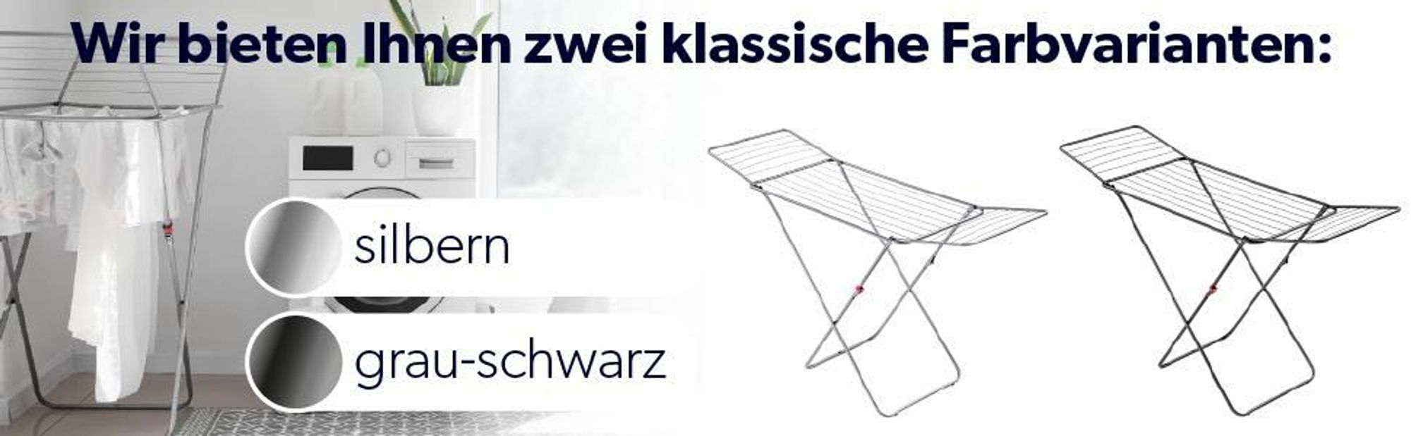 KADAX Wäscheständer "Sanna", Wäscheflügeltrockner, 171 cm, Silber