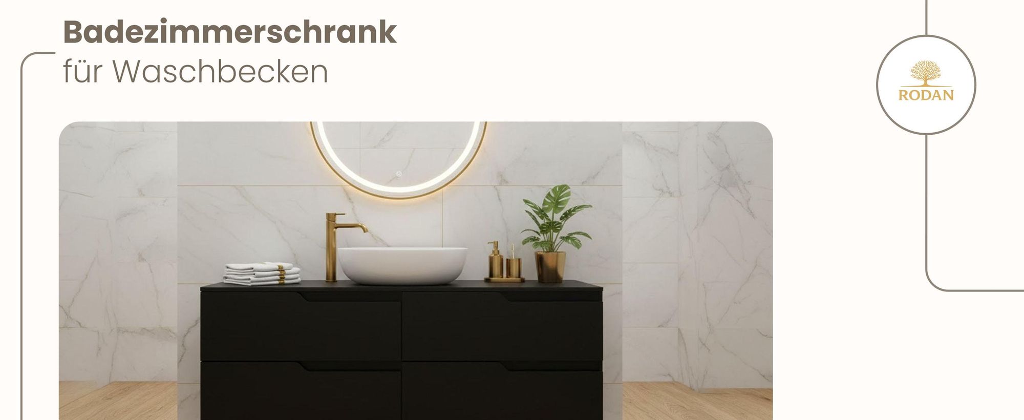 RODAN, Badmöbel, Badschrank, Badezimmermöbel, Badezimmer, MODERN, Waschbeckenunterschrank