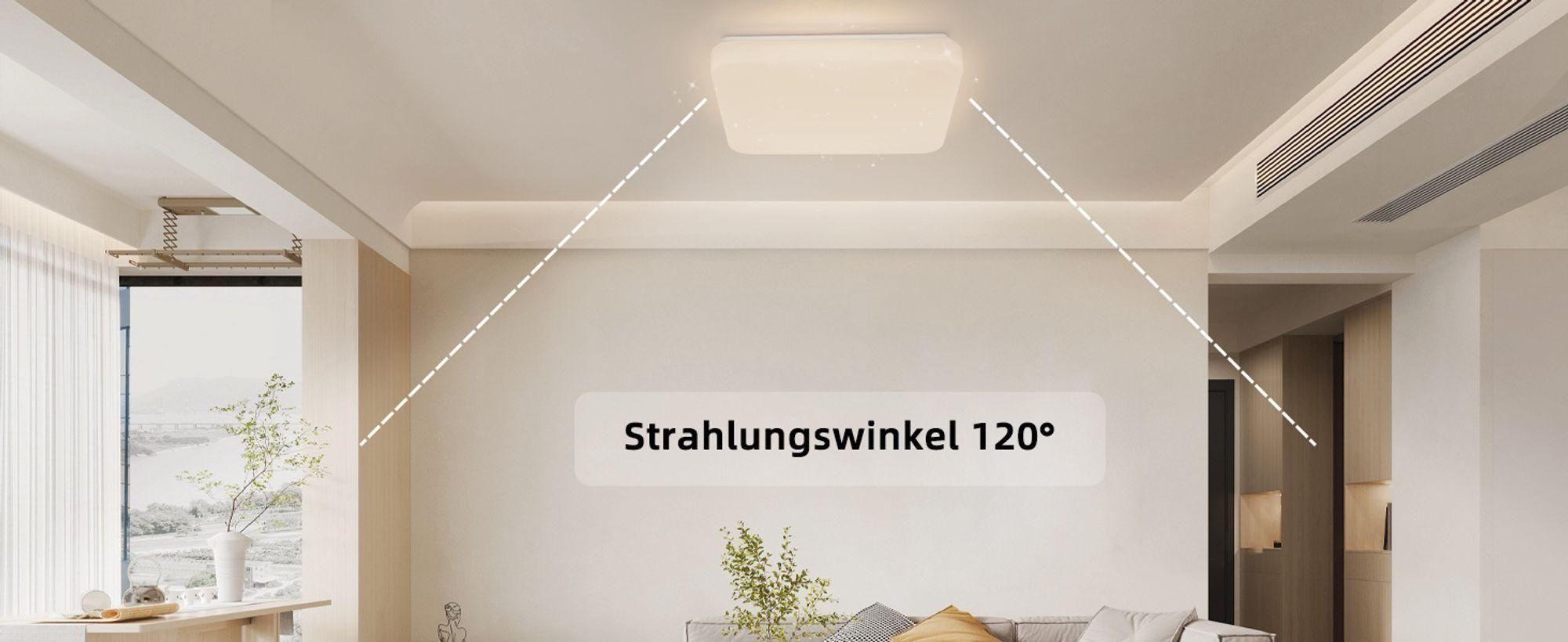 ZMH LED Deckenleuchte Sternenhimmel Deckenlampe Dimmbar mit Fernbedienung Schlafzimmer 37W 28cm Quadratisch Küchenlampe für Wohnzimmer Küche Flur