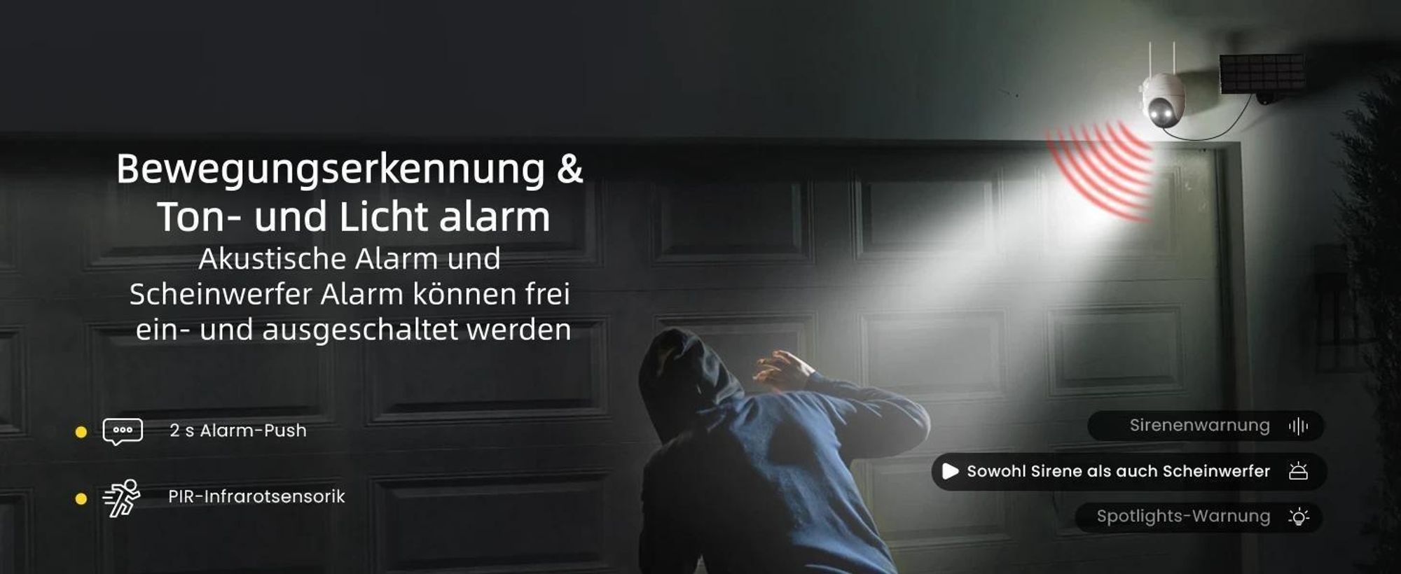 ieGeek Überwachungskamera Aussen Akku mit Solarpanel, 5MP Farbnachtsicht, , Solar WLAN Kamera Outdoor mit 2,4 WiFi, KI-Erkennung,  2-Wege-Audio ( 2St)