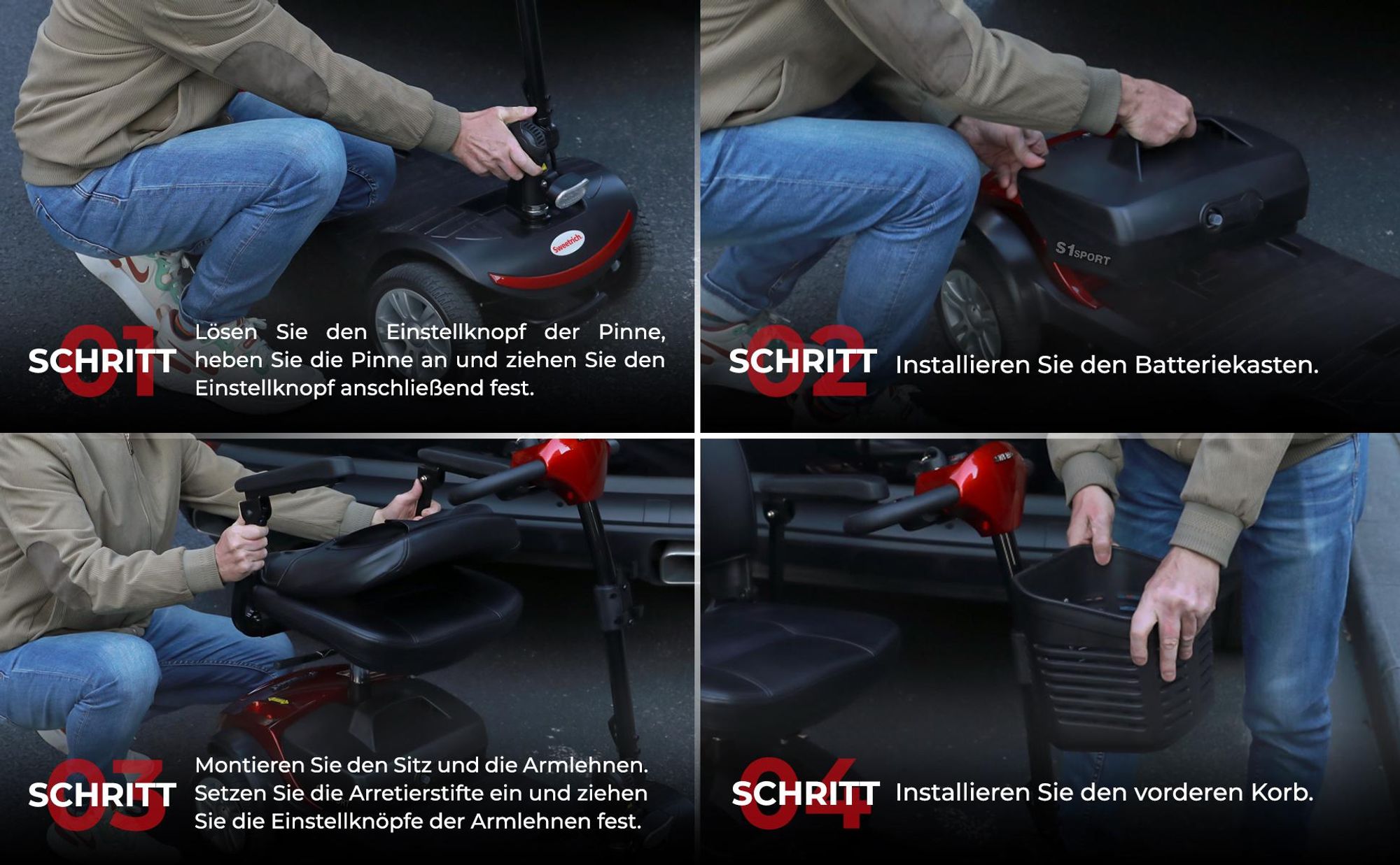LVHOM Senioren Elektromobil, 15-25 km, Mobilitätsscooter 300W, faltbarer Elektroscooter, E-Rollstuhl, 6 KM/H, E-Bremse, 360° drehbarer Sitz
