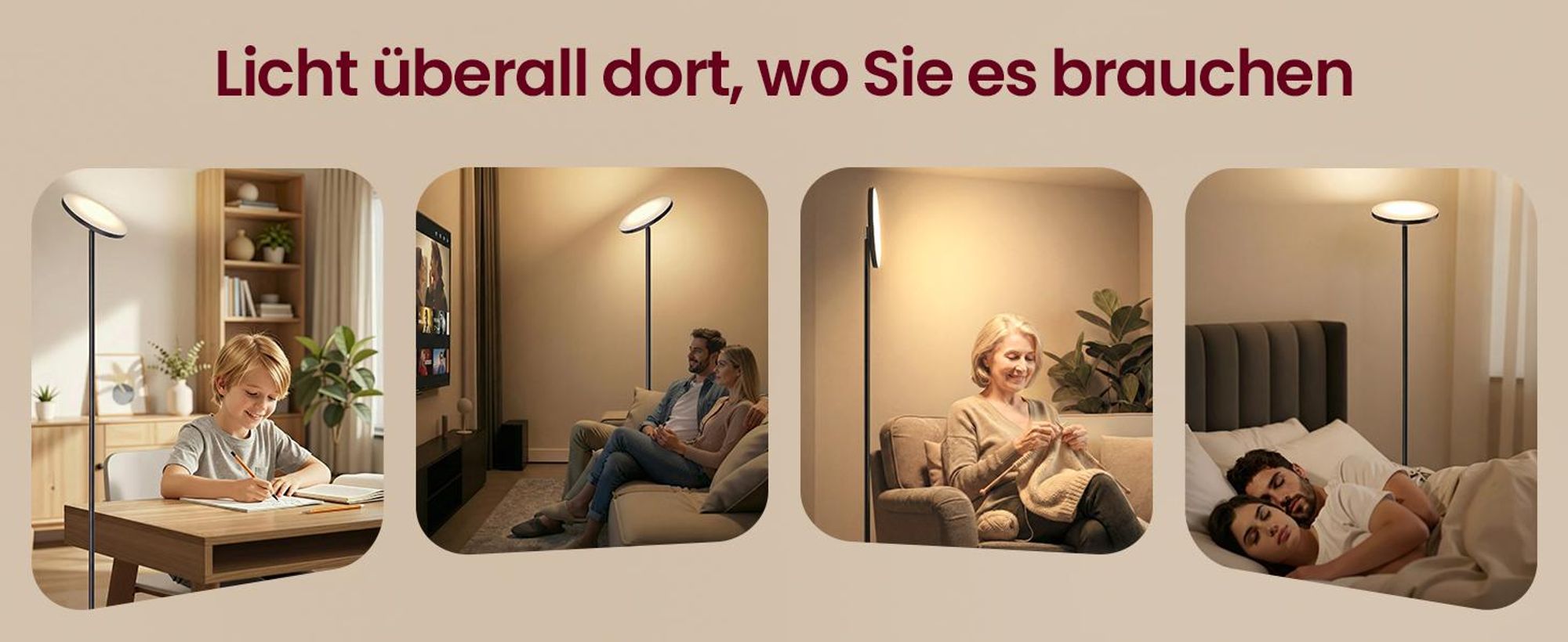 VASAGLE LED Standleuchte 30W, drehbarer Kopf, Stehlampe mit Fernbedienung, Timer, für Schlafzimmer, Memory-Funktion, schwarz
