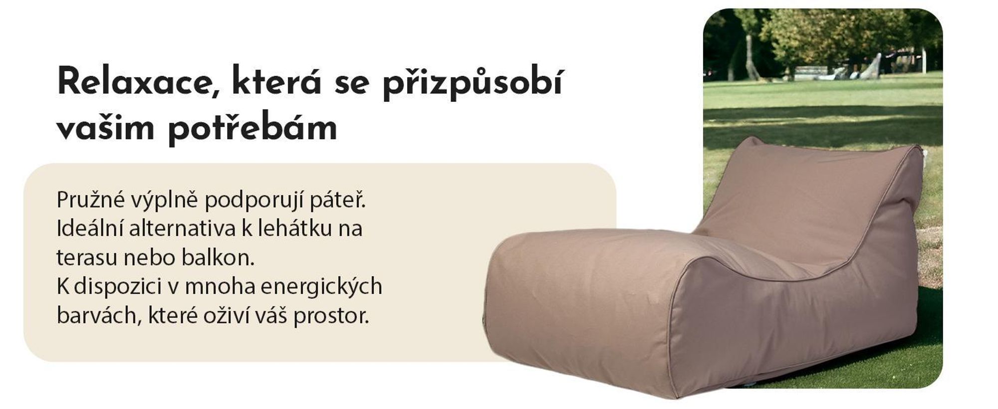 Ecopuf Master, køeslo sedací vak Outdoor, lehátko, Krémová M20, XL