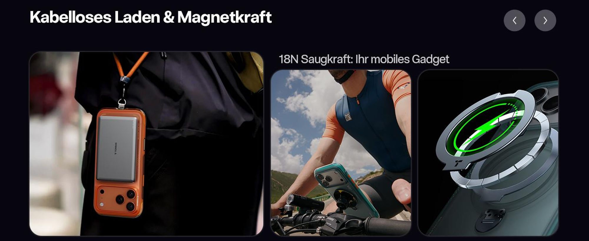 TORRAS Ostand Q3 Air für iPhone 17 Pro Hülle mit echtem Airbags Doppelter Schutz (360° Magnetischer Robust Ständer) Matt Handyhülle Blau