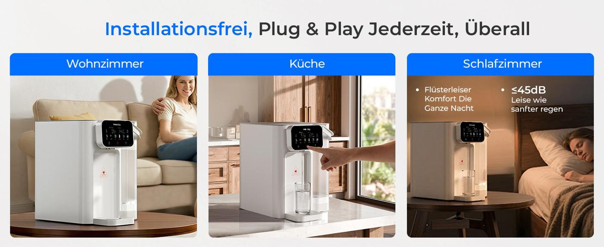 Waterdrop CT01 Heiß & Kalt Wasserspender mit Filter, Reduziert TDS, Kalk & Chlor, Erhält Wichtige Mineralien, 8-Stufen-Filtration mit UV-Sterilisation