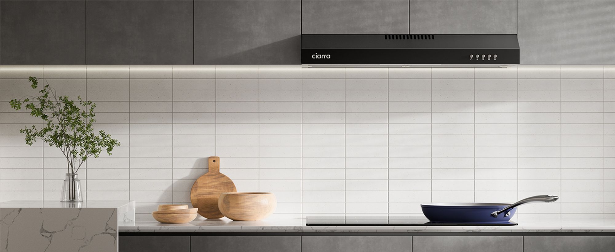 CIARRA A+ digestor podpultový 60 cm recirkulačný digestor podpultový 220 m³/h VM6903DB