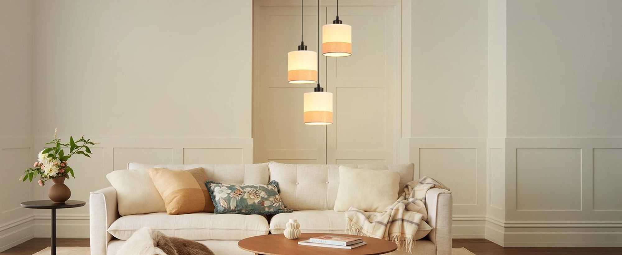 ZMH Pendelleuchte Esstisch Hängelampe Hängeleuchte 3 flammig Esstischlampe Weiß E27 Küche Esszimmerlampe Pendellampe für Wohnzimmer(ohne Leuchtmittel)