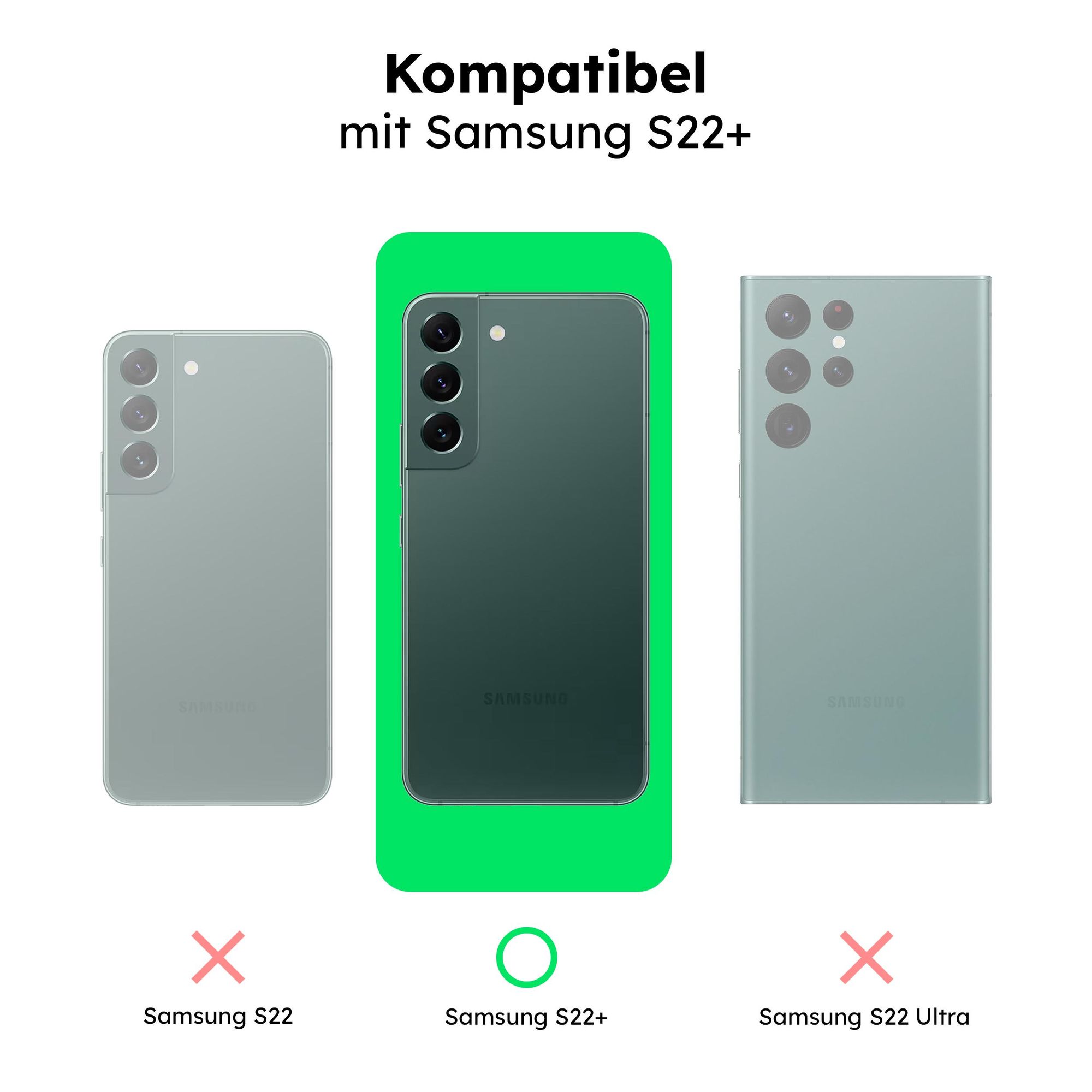 Samsung Galaxy S22+ Schutzhülle kompatibel mit Magsafe, Handyhülle, Silikonhülle - Pink