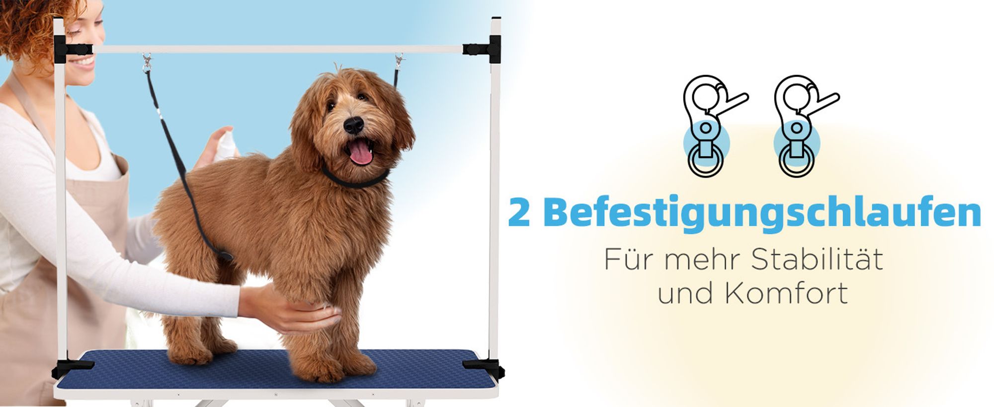 PawHut Trimmtisch Schertisch für Hunde höhenverstellbar mit Unterkorb Blau