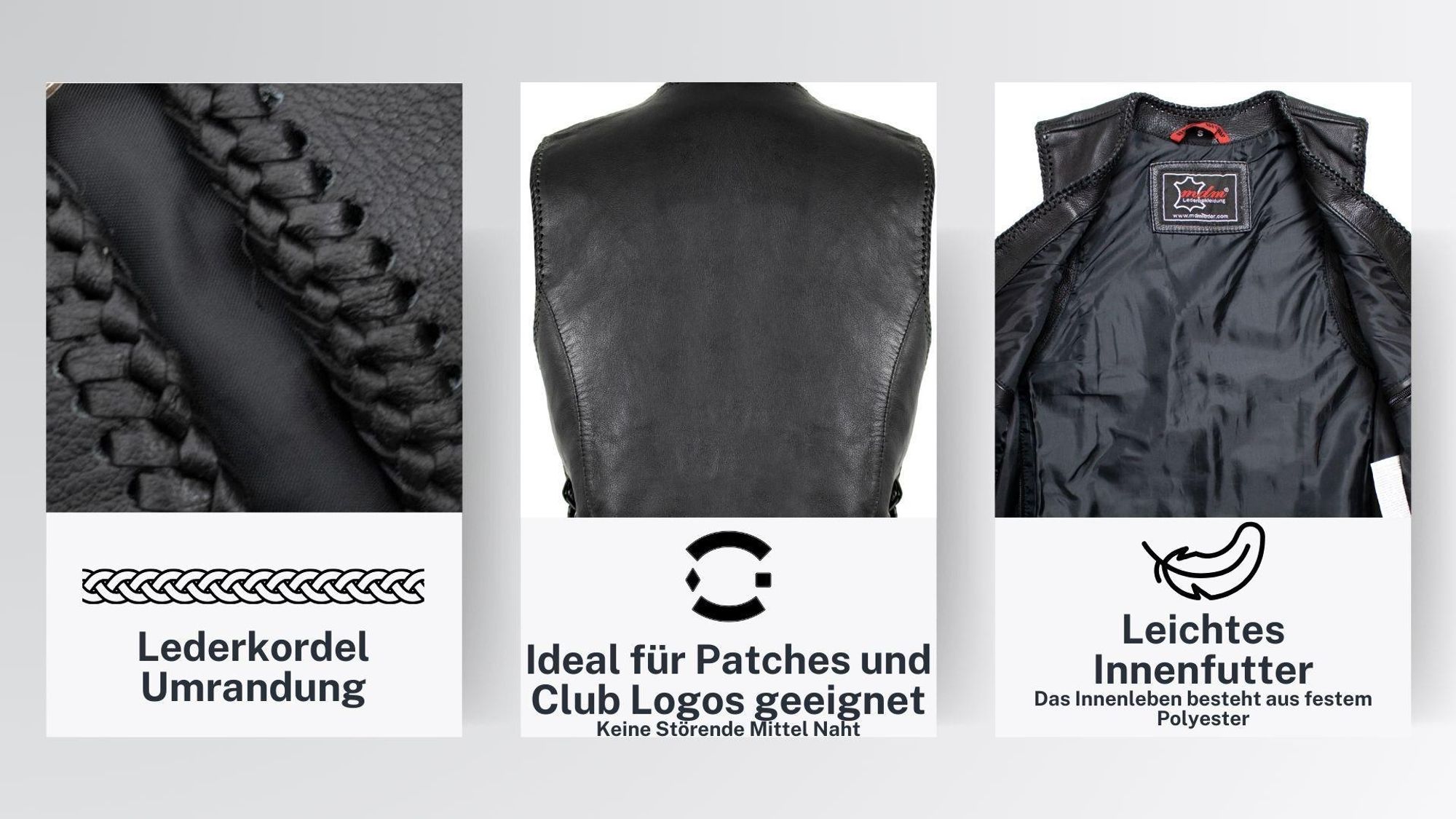 Damen Lederweste taillierter Schnitt Kutte Bikerweste Rockerweste Chopper Weste(M)