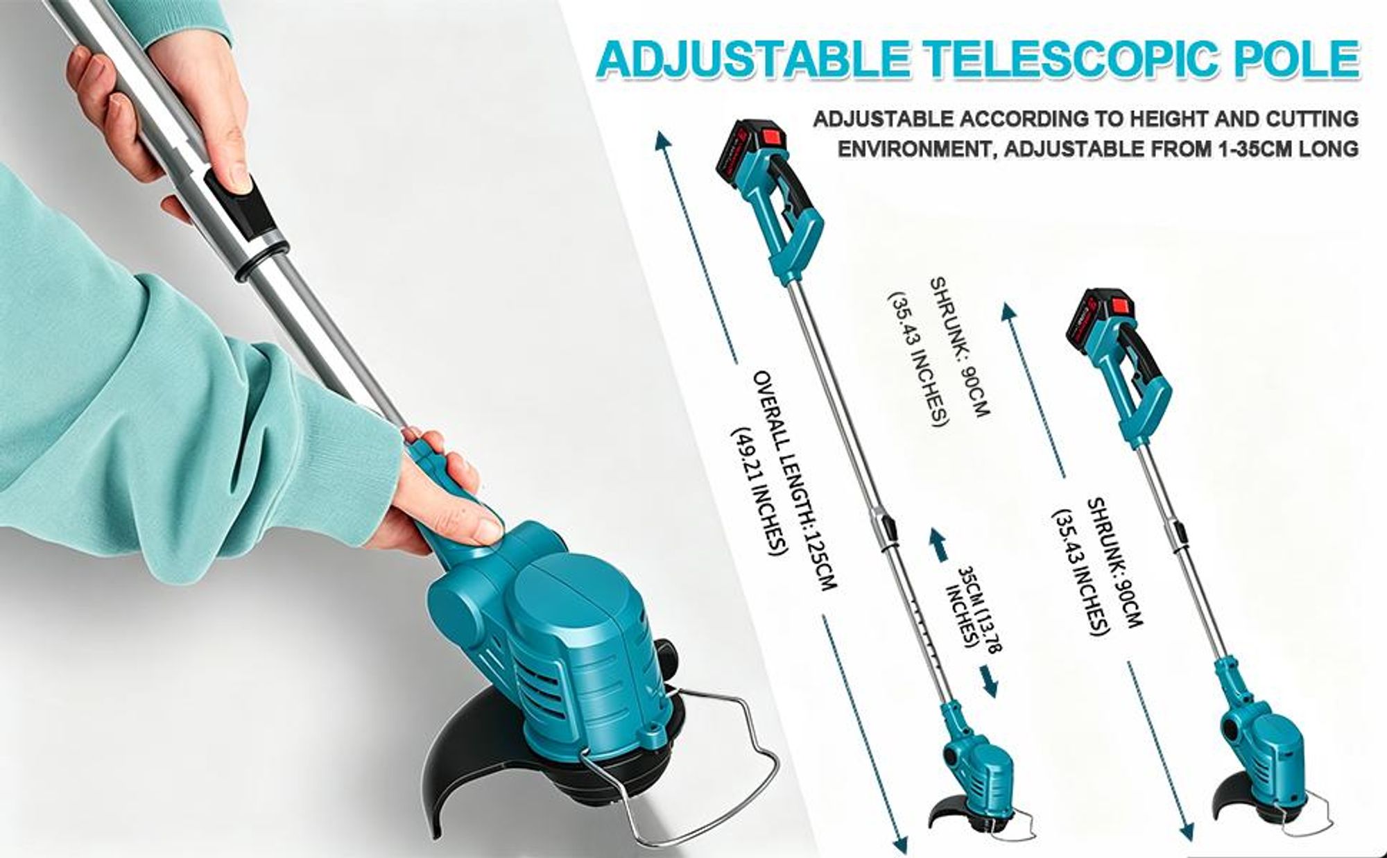 Akku-Rasentrimmer, Rasentrimmer, Freischneider, Motorsense, mit 2x 21V 2,0Ah Akku, Ladegerät