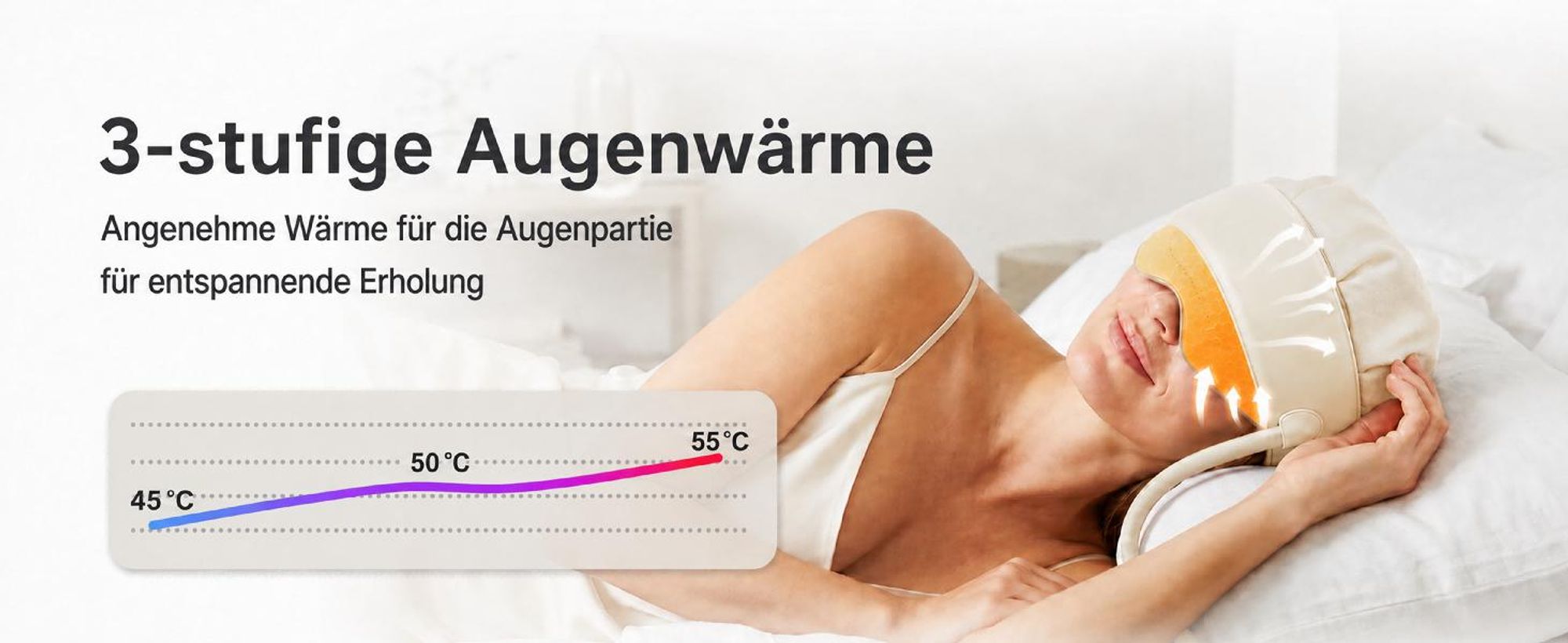 2-in-1 Kopf & Augen Massagegerät mit Wärme, 6 Modi, 6 Intensitätsstufen, Sichtfenster, Kabellos – Gegen Kopfschmerzen & Stress