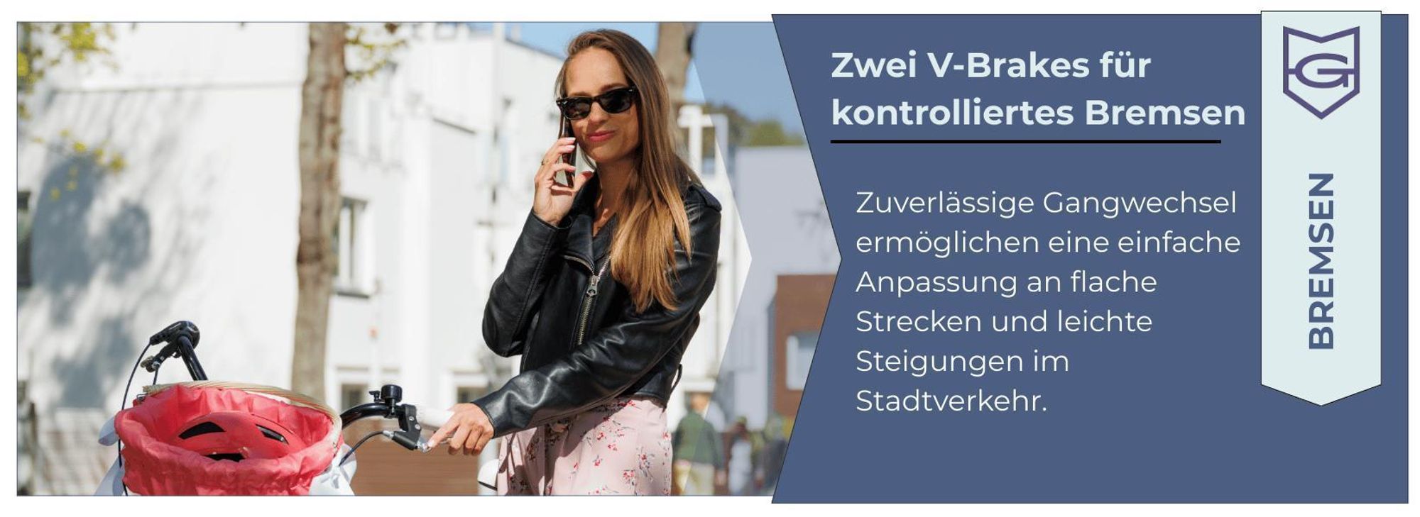 Zwei V-Brakes für kontrolliertes Bremsen