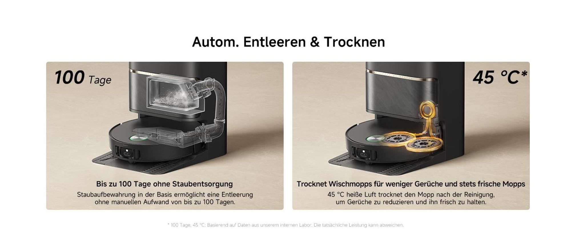 Dreame L60 Ultra Saugroboter mit Wischfunktion,35KPa Saugkraft,KI-3D-ToF-Vision,100°C Selbstreinigung,Doppelflexarme,ausziehbare Seitenbürste,Autolift