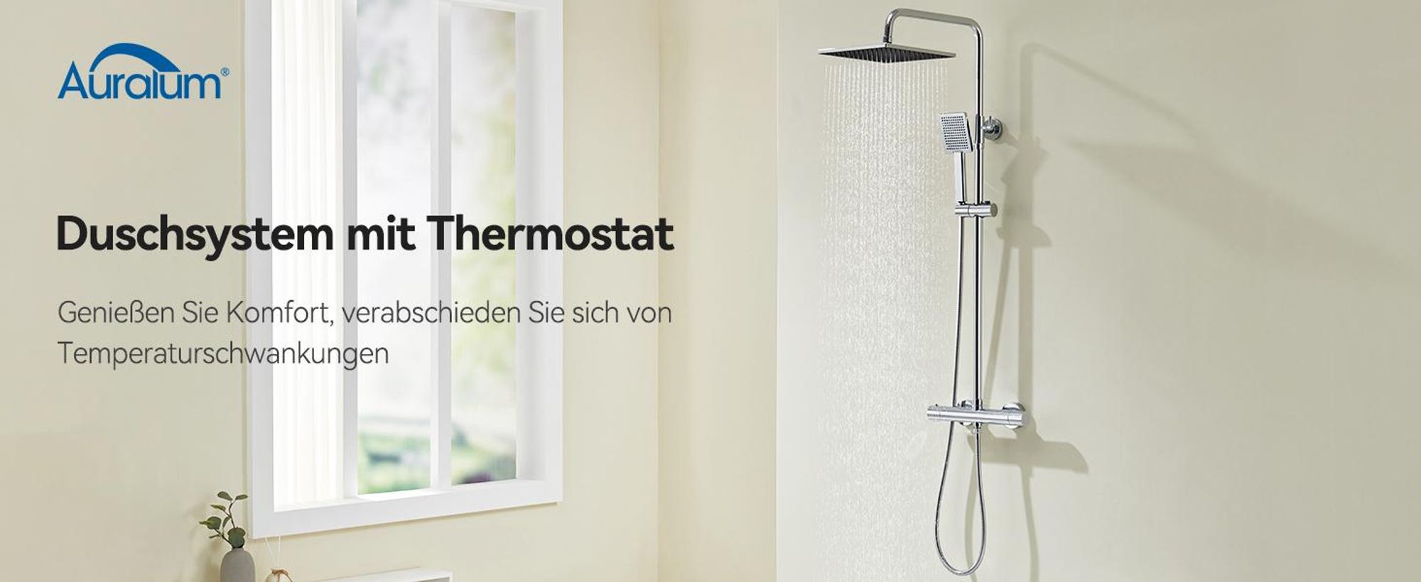 Duschsystem mit Thermostat Duscharmatur Regendusche Duschset Handbrause Dusche