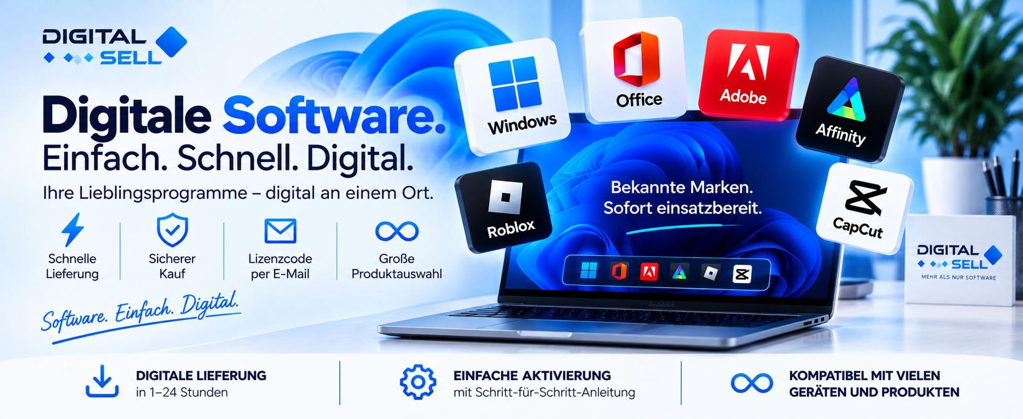 DigitalSell Software-Angebot auf Kaufland mit Windows, Office, Adobe und weiteren Produkten.