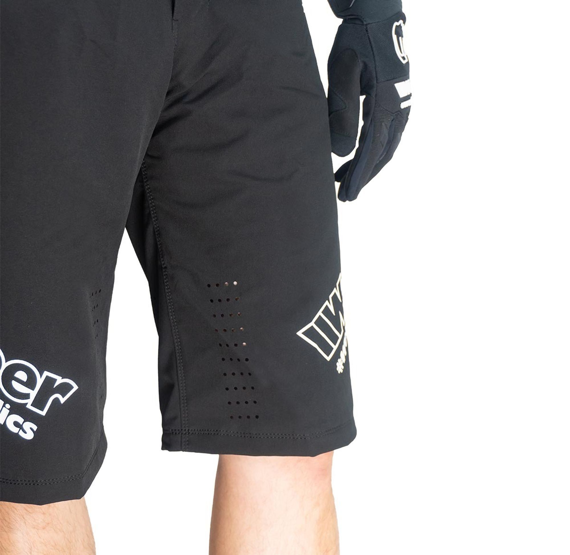 Weber #Werkeholics MTB Shorts 32 schwarz mit Taschen und Belüftungszonen mit Ratschenverschluss Stretch Fahrradhose kurz