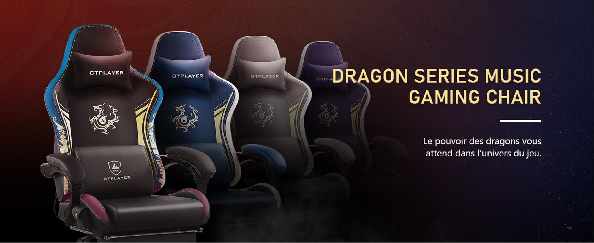 GTPLAYER Chaise de jeu Chaise de jeu avec haut-parleurs Bluetooth et repose-pieds, Dragon Series chaise de bureau, fauteuil pivotant ergonomique, chaise d'ordinateur bleu
