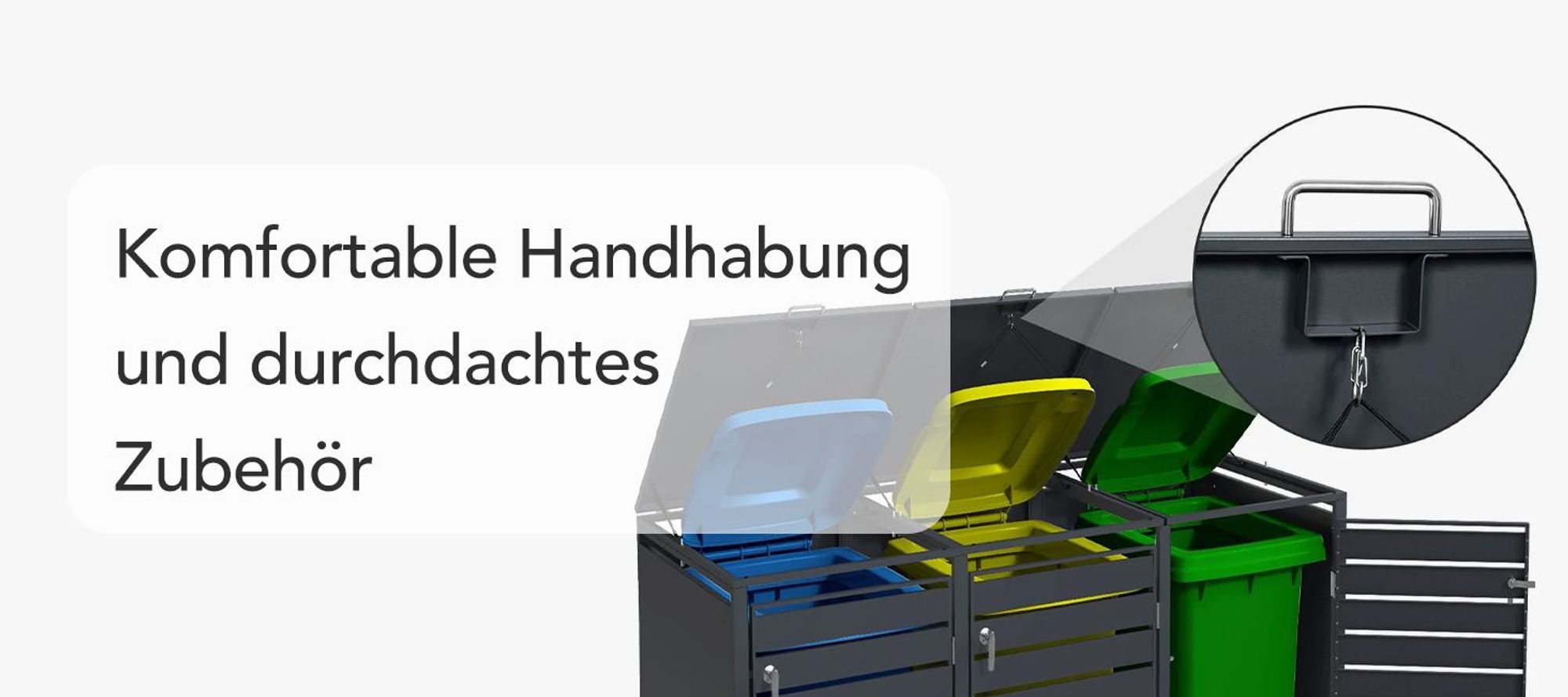 Mülltonnenbox Magnus Wetterfeste Anthrazitfarbene Mülltonnenverkleidung für 1 Tonne