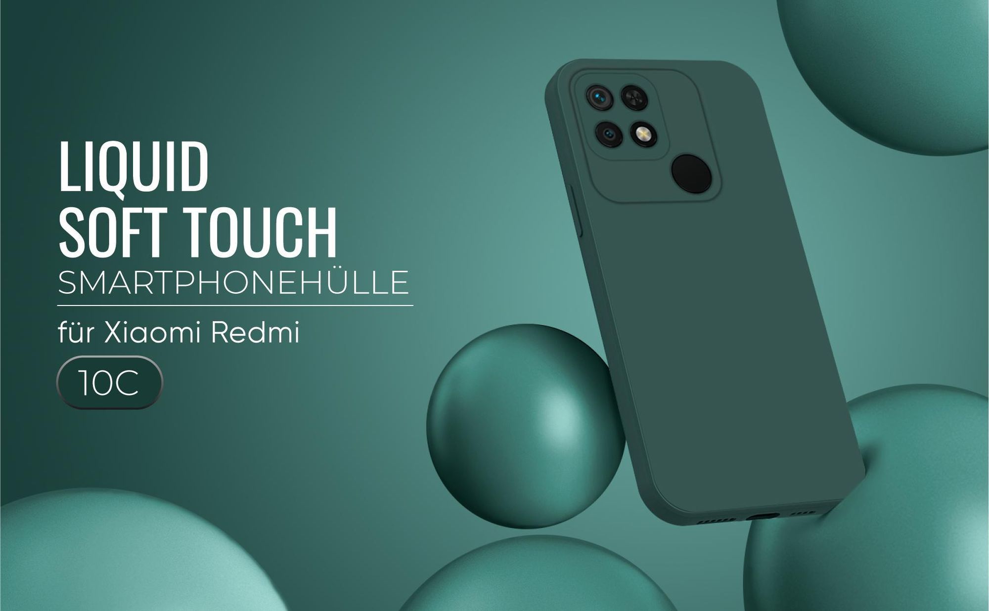 Liquid Soft Touch Smartphone Hülle in Grün für Xiaomi Redmi 10C