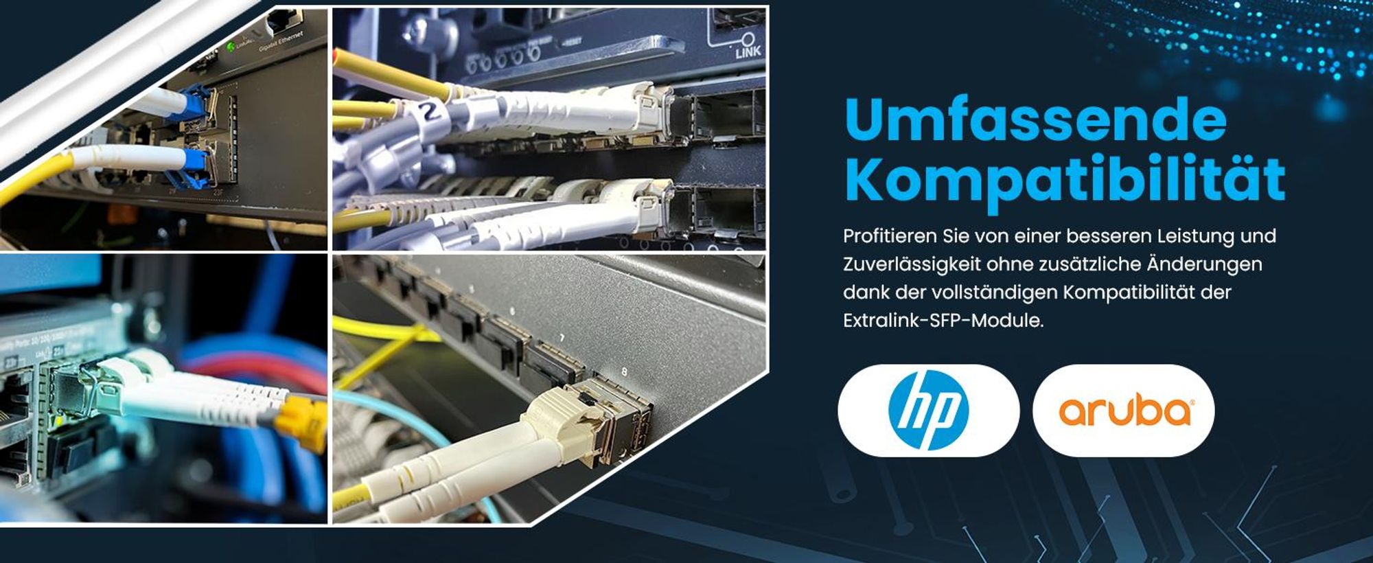 Extralink SFP 1,25G, SFP WDM Modul, 1.25 Gbps, 1310/1550 nm, Single Mode, 3 km, SC, DOM, Paar, dediziert für HP/Aruba