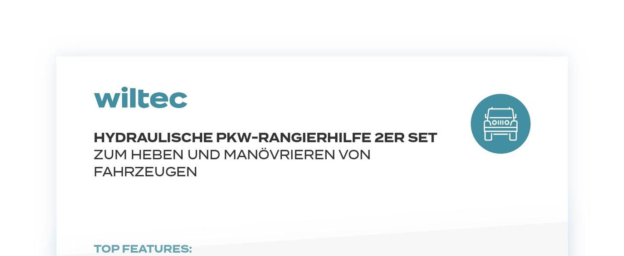 Wiltec PKW Rangierhilfe 2x Wagenheber hydraulisch, 2 Stück Rangierwagenheber je 680 kg Tragkraft, Autoheber bis 30 cm Reifenbreite