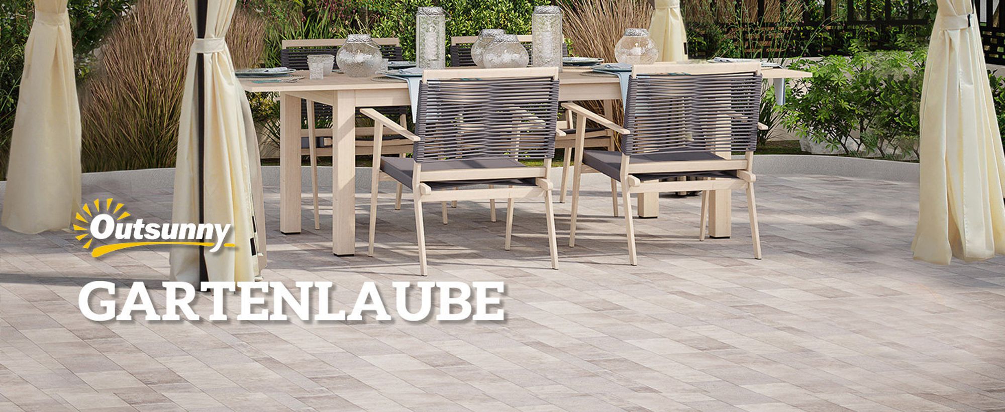 Outsunny Luxus Pavillon Gartenpavillon Partyzelt Festzelt Gartenzelt Pagode 3x4 m