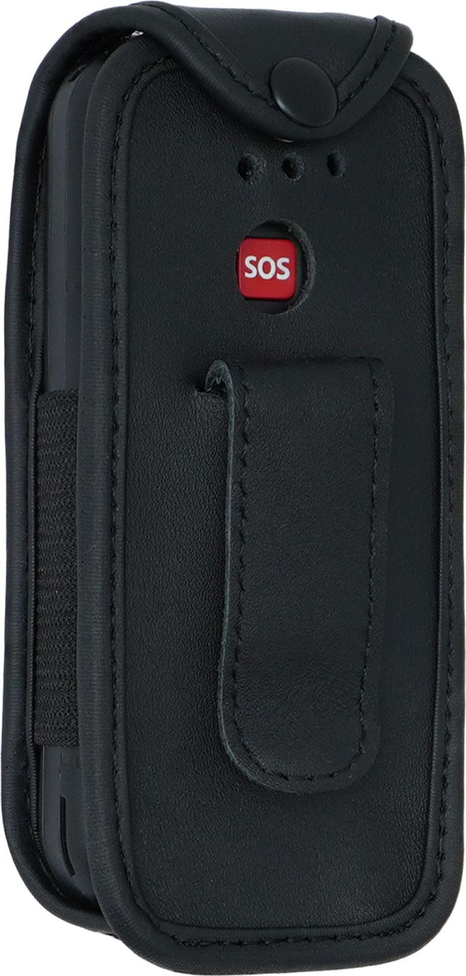 caseroxx Ledertasche mit Gürtelclip kompatibel mit Uleway G180 Seniorenhandy aus Echtleder, Tasche mit Gürtelclip und Sichtfenster Bild 3