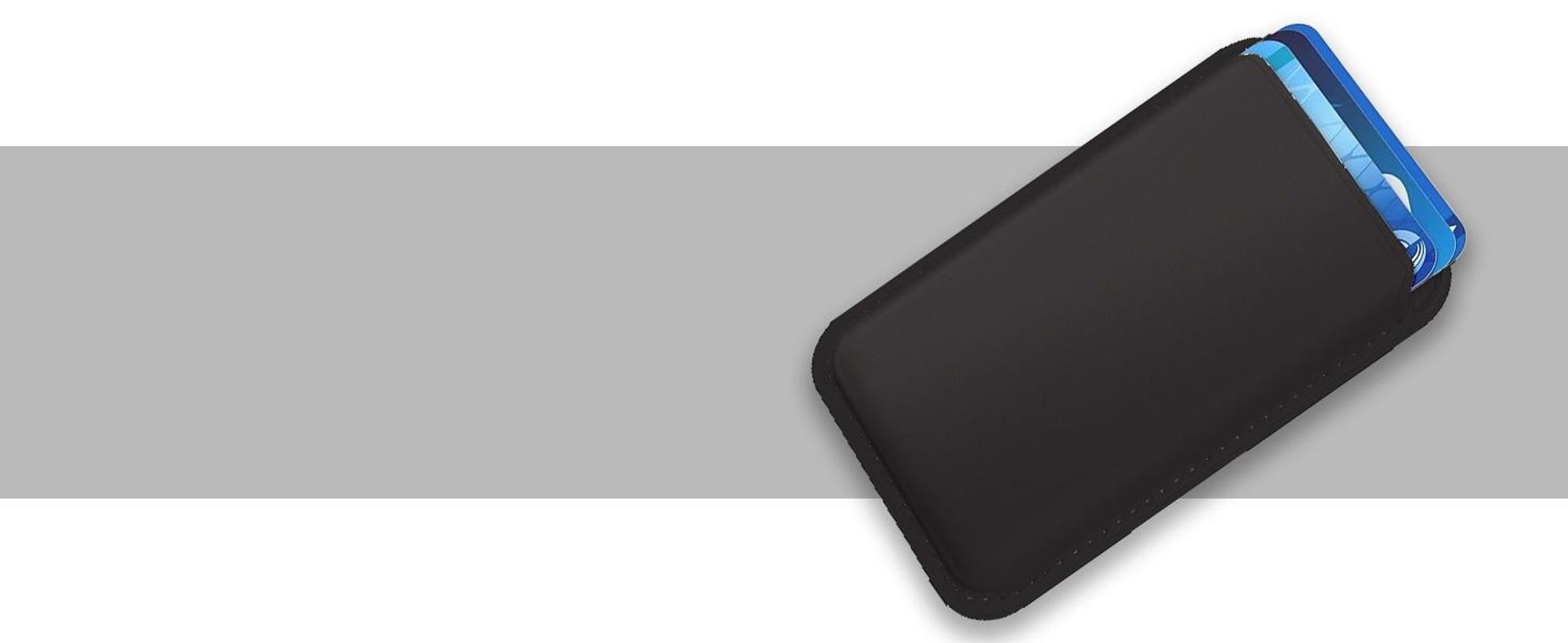 KRUMAD Wallet Kartenhalter, Kartenhalter für Handy, Magnet Wallet Slim, Kartenhalter mit 13 Magneten, Kartenetui, Mini Portemonnaie, Schwarz