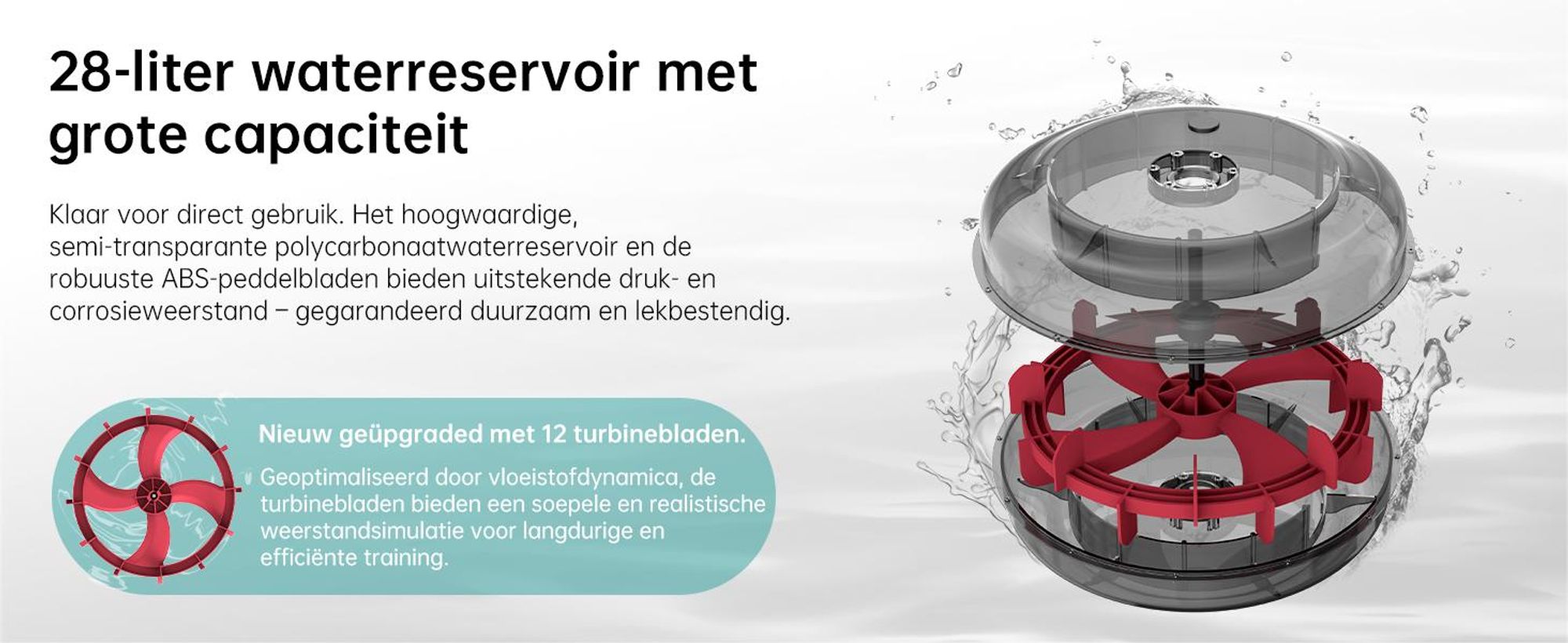 JASPORT R3 opvouwbare roeimachine vangecertificeerd eikenhout met waterweerstand, Bluetooth, LCD, Kinomap, 28 l, tot 150 kg – Cherry