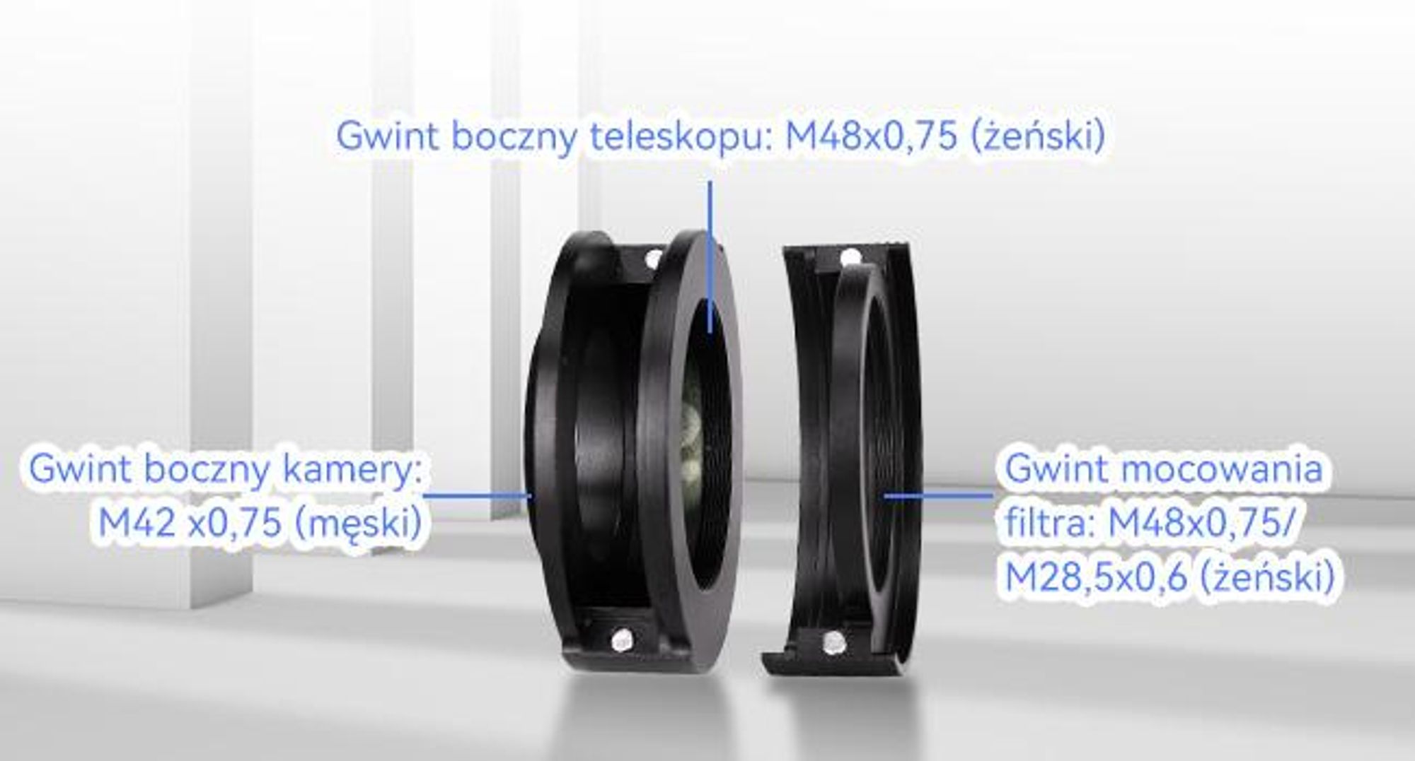 Teleskopowe koło filtrujące Svbony SV226 M42-M48, teleskopowa szuflada na filtry Zawiera dwa uchwyty na filtry 2" Kompatybilne z filtrami 1,25" i 2"
