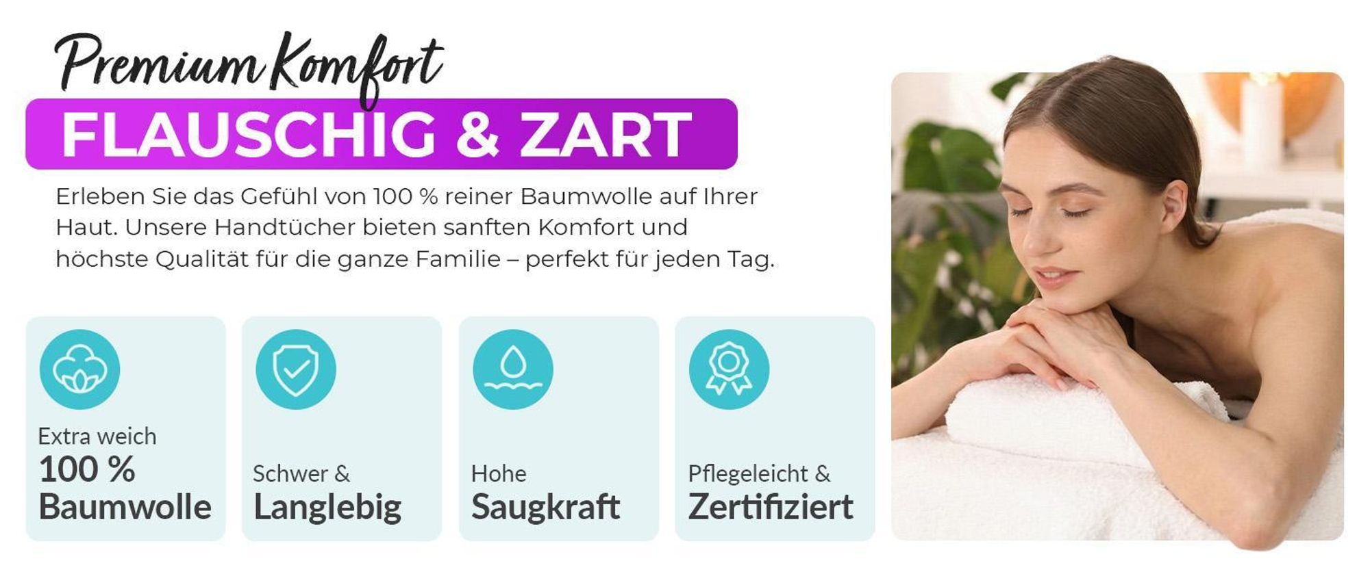 EllaTex PARIS Seiftuch 30x30 cm – 100% Baumwolle, 500 g/m² Frottier, flauschig & saugstark, in Farbe: Schwarz
