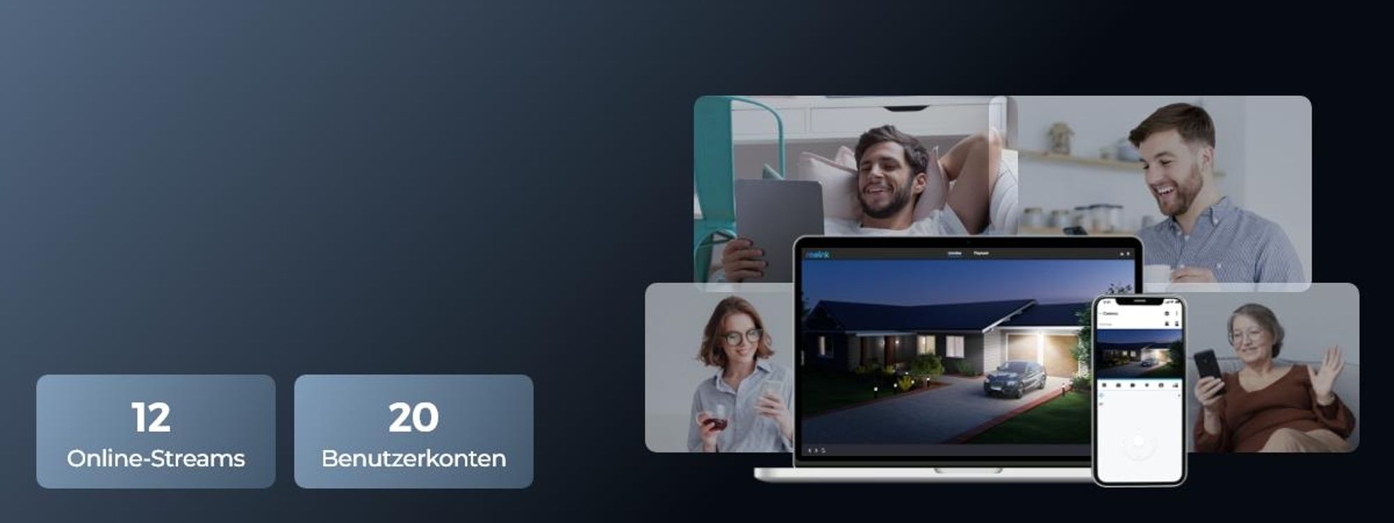 Reolink RLK12-800WPT4 Überwachungssystem, 4X 4K 8MP WiFi 6 PT Überwachungskamera & 16CH 2TB HDD WiFi NVR, Auto-Tracking, Smarte Erkennung, Nachtsicht