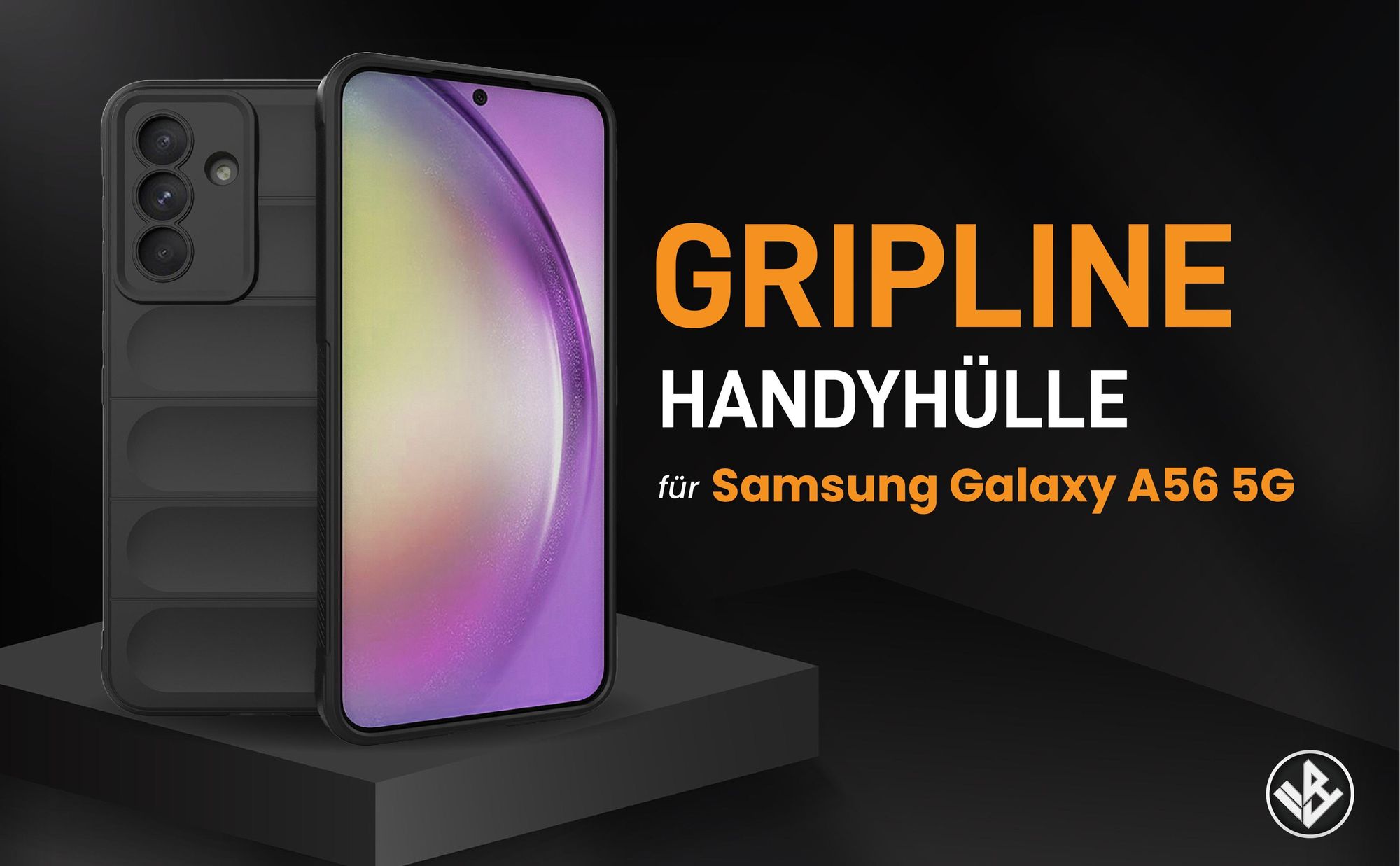 Schwarze ergonomische Grip Schutzhülle für das Samsung Galaxy A56 5G