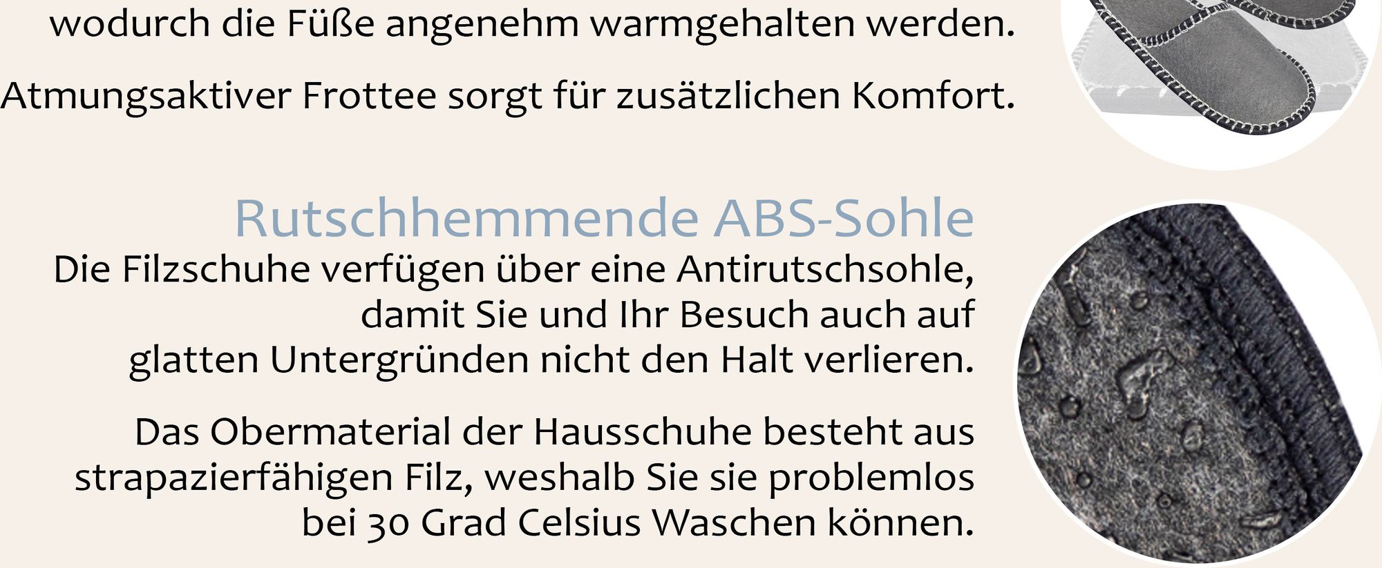 ONVAYA® ABS Gästepantoffel | Kompass | 6er Set | Antirutsch Sohle | Hausschuhe | Filzpantoffel | Gr. 36-45 Gästehausschuhe